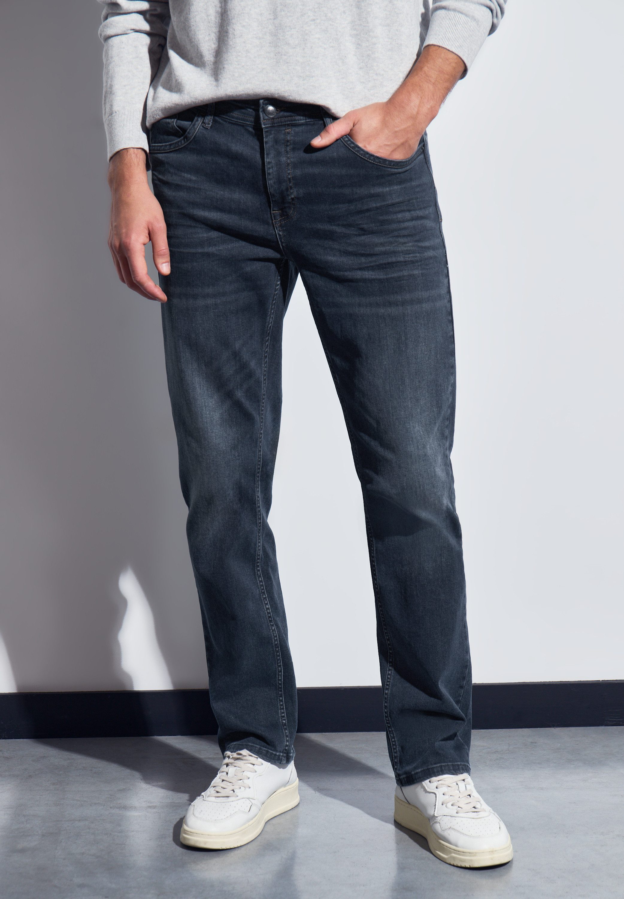 STREET ONE MEN Regular-fit-Jeans aus Baumwolle mit Stretchanteil