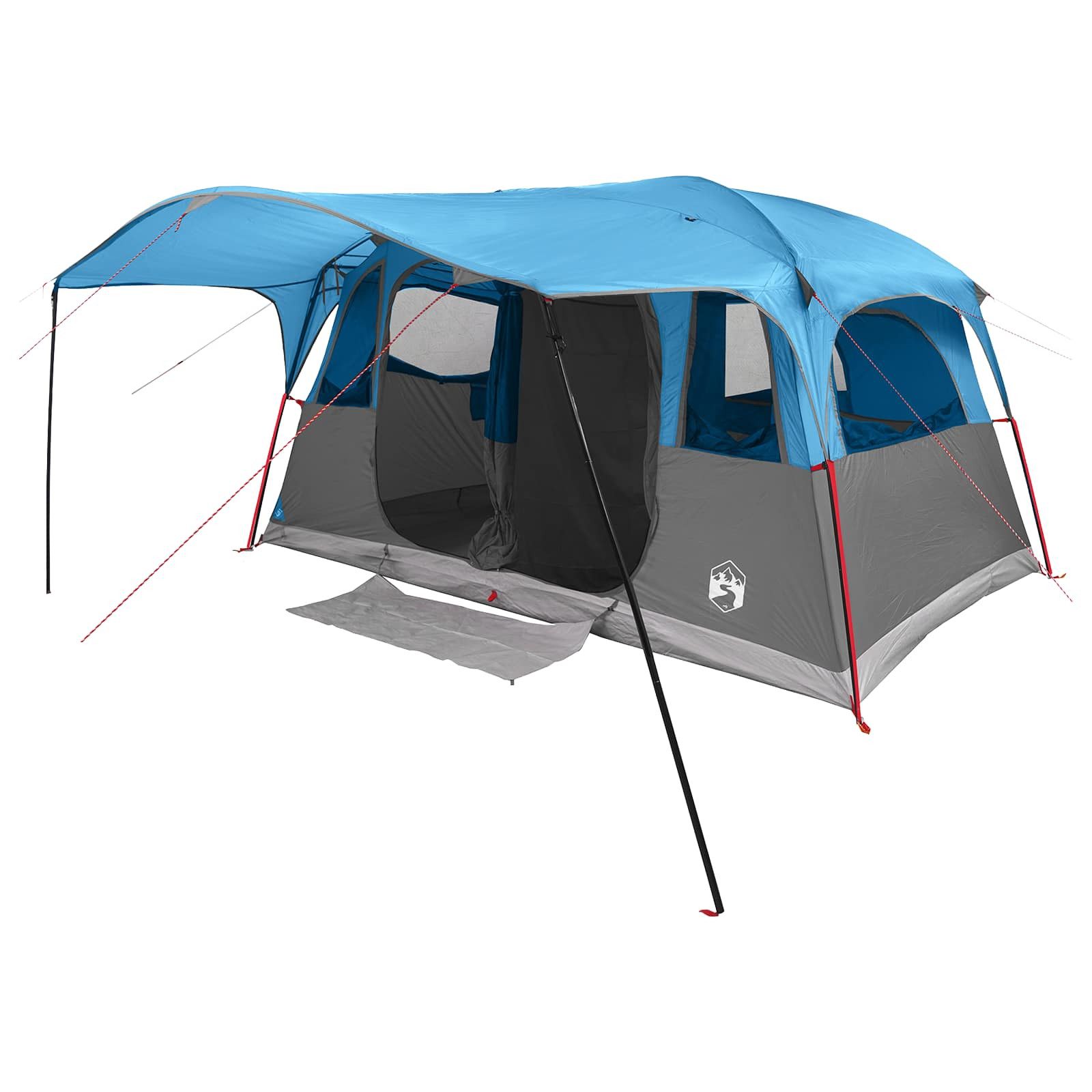 vidaXL Tunnelzelt Tunnelzelt 12 Personen Blau Polyester und Stahl, (1 tlg)
