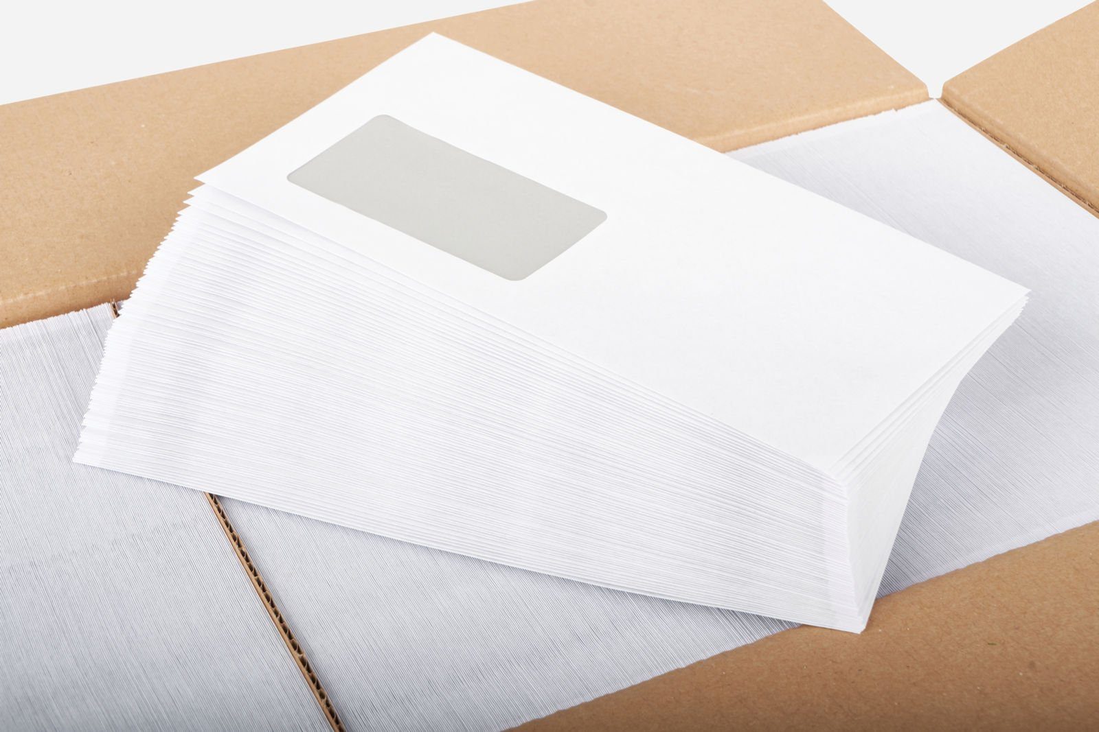 KK Verpackungen Briefumschlag, Umschlag Kuverts DIN lang 110 x 220 mm Selbstklebung mit Fenster Weiß