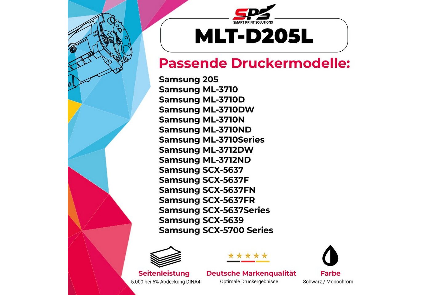 Thumbnail - SPS Tonerkartusche Kompatibel für Samsung ML 3310D (ML-3310D 205L, (1er Pack)