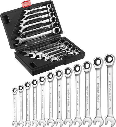 TLGREEN Ringschlüssel Ratschenschlüssel-Set ( 8-19mm) (Ratschenschlüssel, Maulschlüssel, Handwerkzeuge mit Tragetasche), Ratschenschlüssel, Maulschlüssel, Handwerkzeuge mit Tragetasche