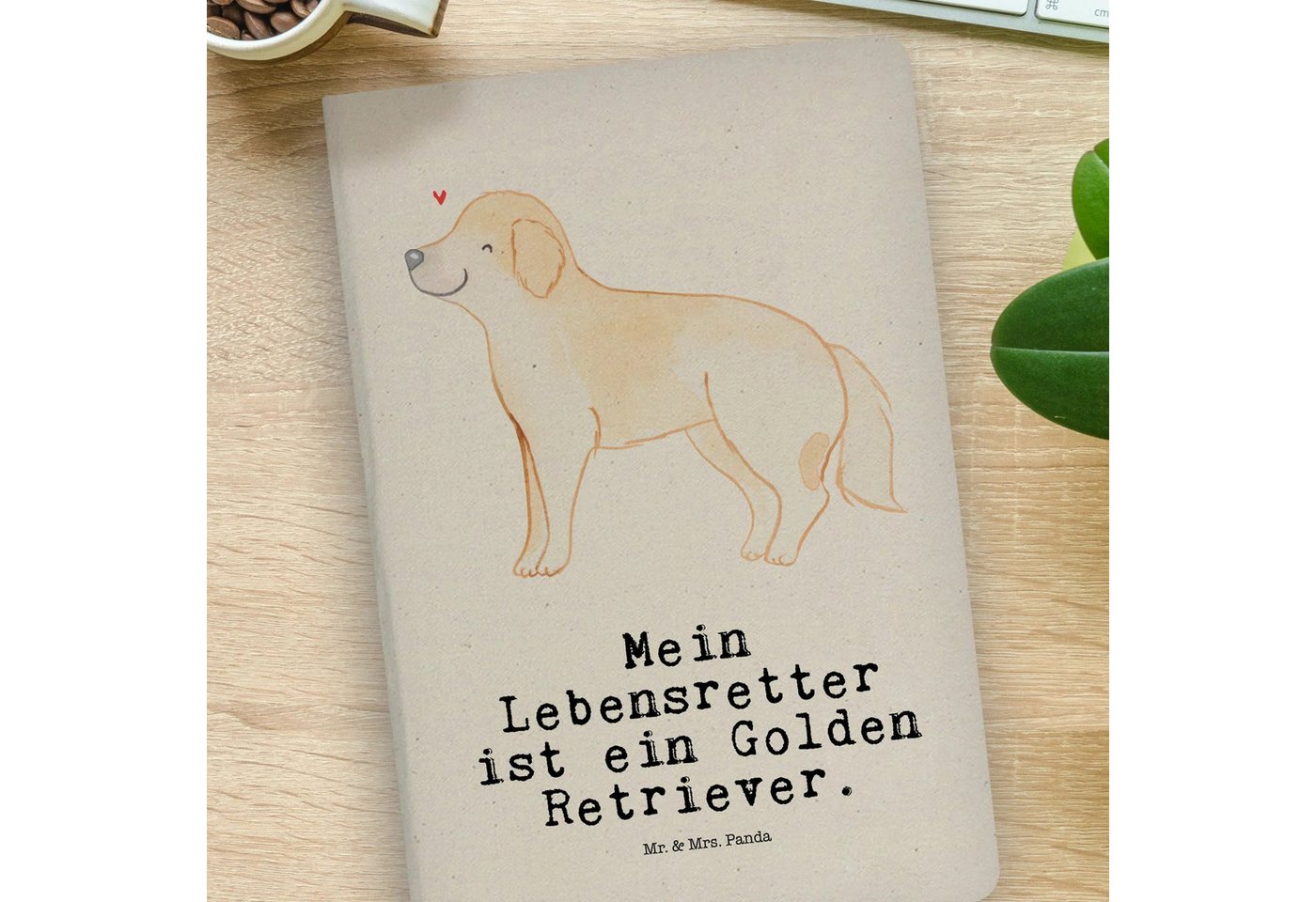 Thumbnail - Mr. & Mrs. Panda Notizbuch Golden Retriever Lebensretter - Transparent - Geschenk, Tierfreund, D Mr. & Mrs. Panda, Kreat...