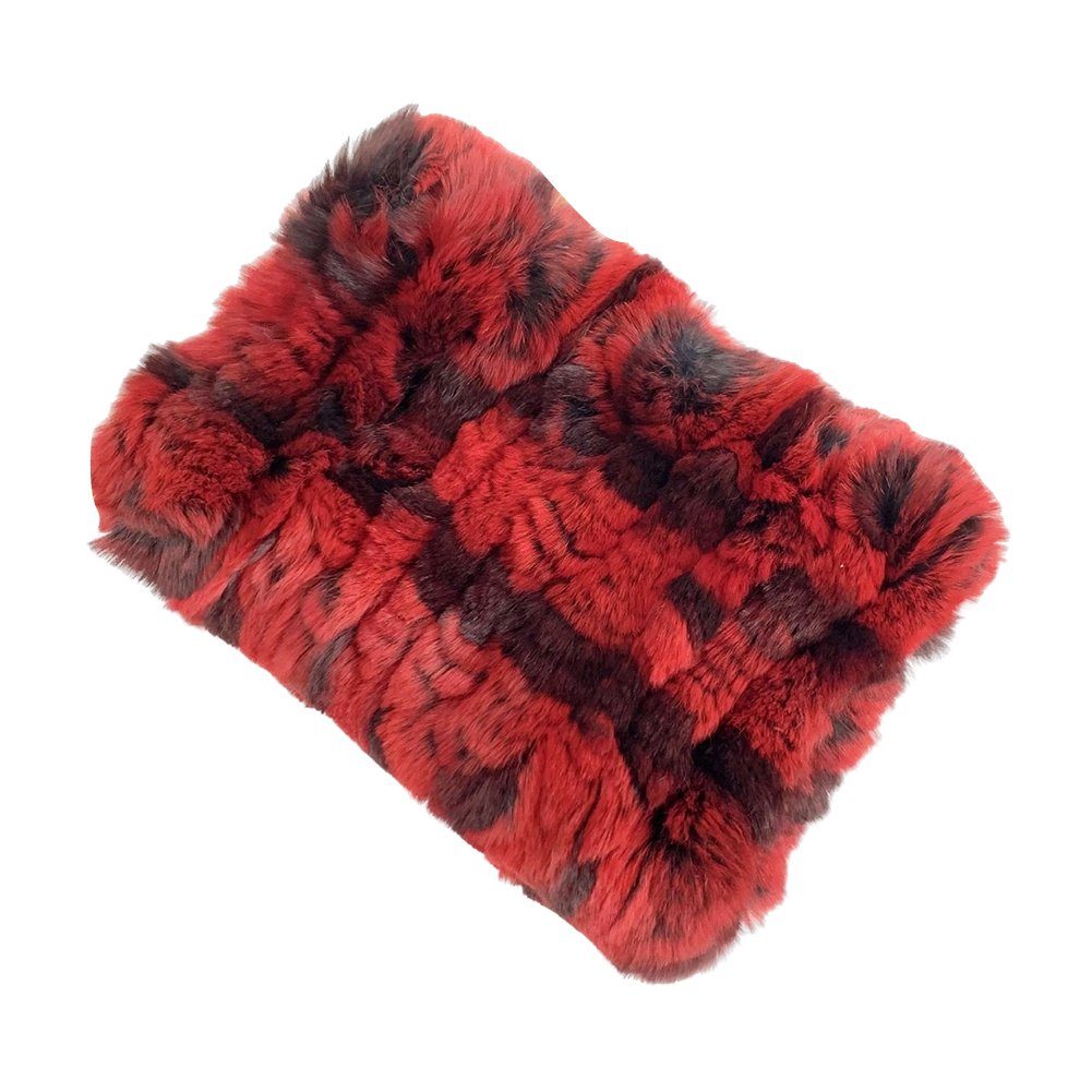Blusmart Modeschal Damen-Winter-Stirnbandschal, Zwei-in-eins, Winddicht, Wärmend red and black lines