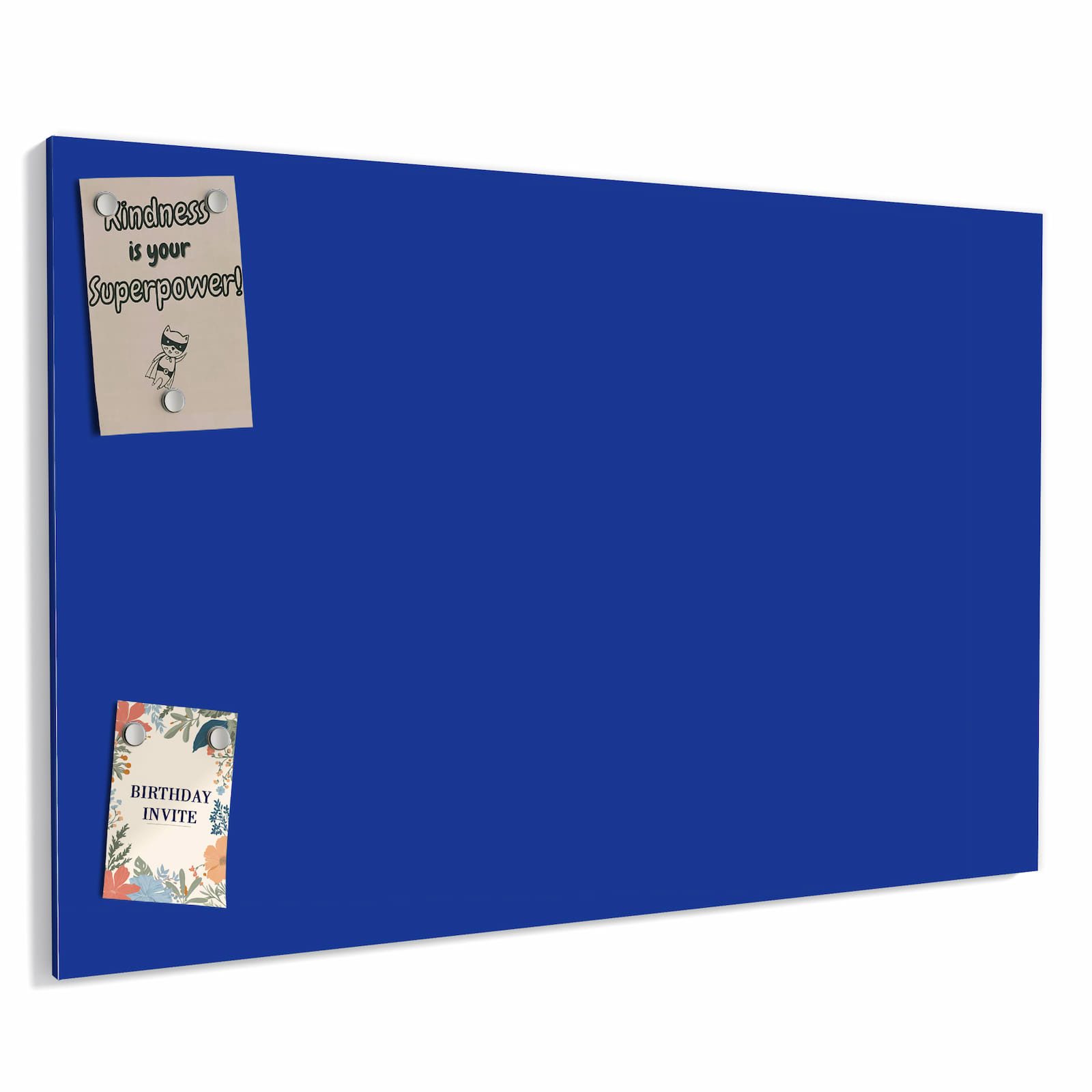 Primedeco Memoboard Metall Königsblauer Hintergrund II – beschreibbar & magnetisch, (Inklusive Stift, Magnete und Montagematerial, 1-tlg., 9 verschiedene Größen), Magnetisch und Beschreibbar