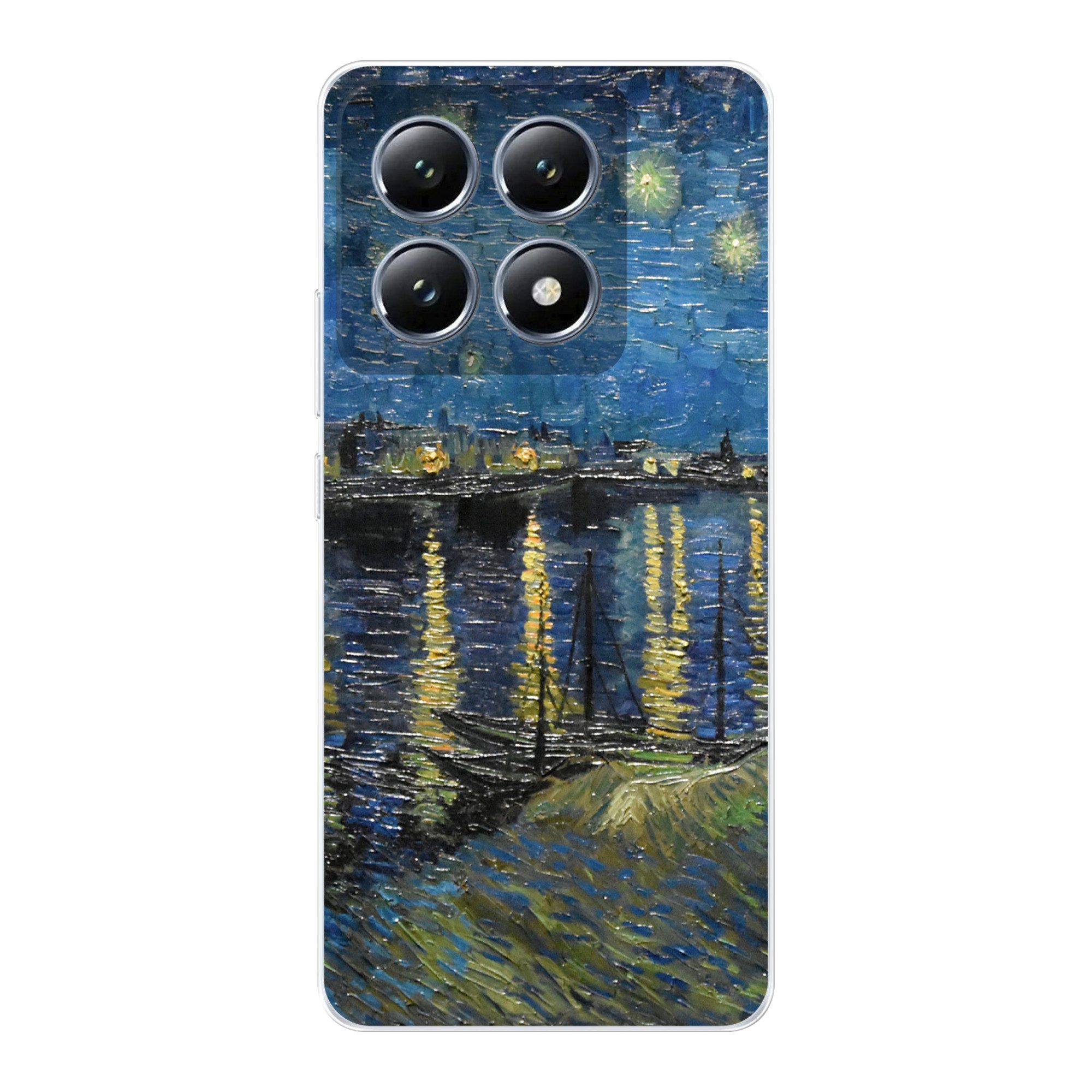 MuchoWow Handyhülle für Xiaomi 14T Sternennacht über der Rhone - Van Gogh - Kunst, Handy Case, Silikon, Bumper Case Dünn