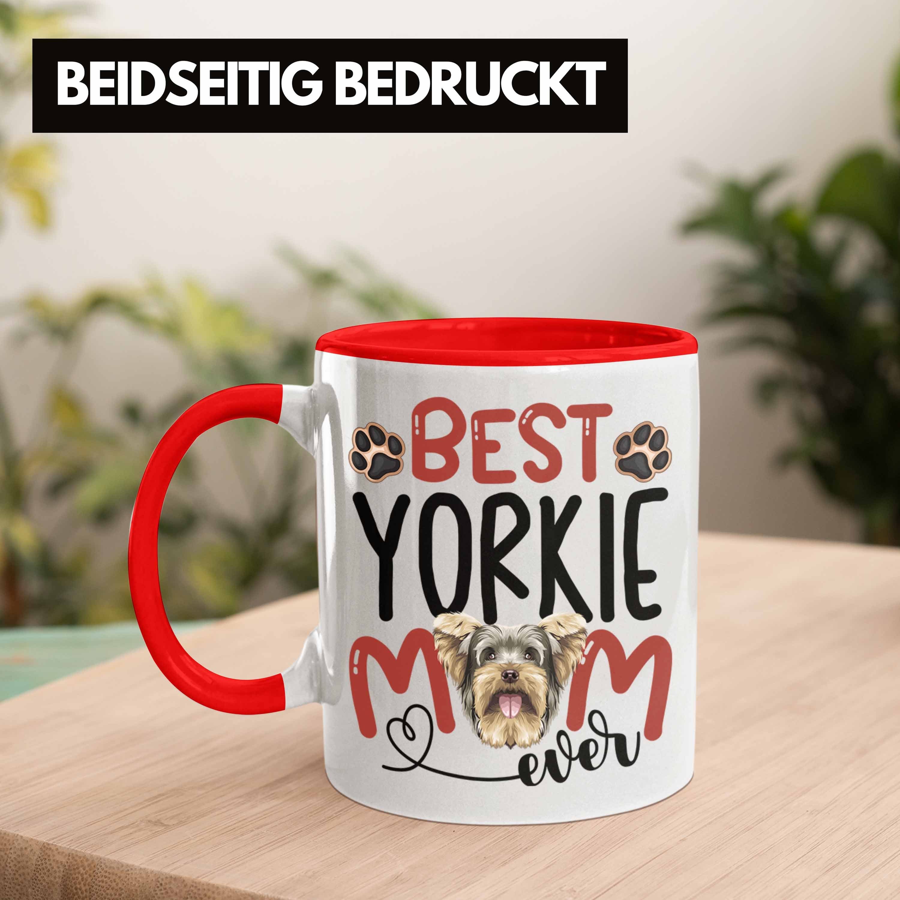 Besi Rot Tasse Besitzerin Lustiger Yorkie Trendation Geschenk Mom Geschenkidee Tasse Spruch