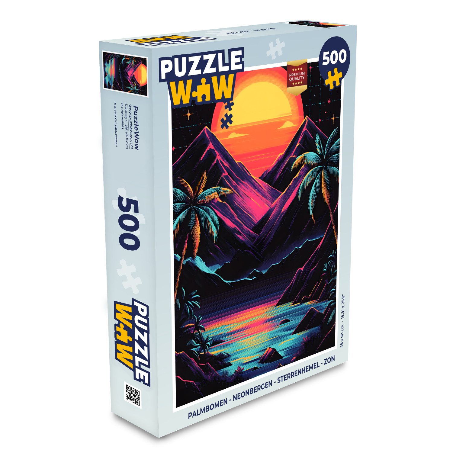 Puzzle Palmen - Neonberge - Sternenhimmel - Sonne