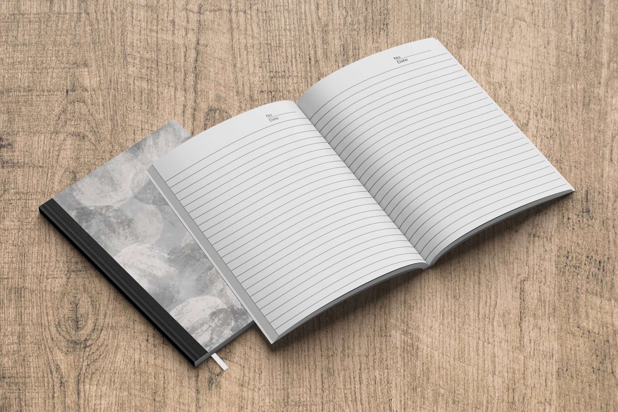 Haushaltsbuch - Merkzettel, Journal, MuchoWow Notizbuch A5, Grau Abstrakt Notizheft, 98 Malerei, - Tagebuch, - Farbe Seiten,
