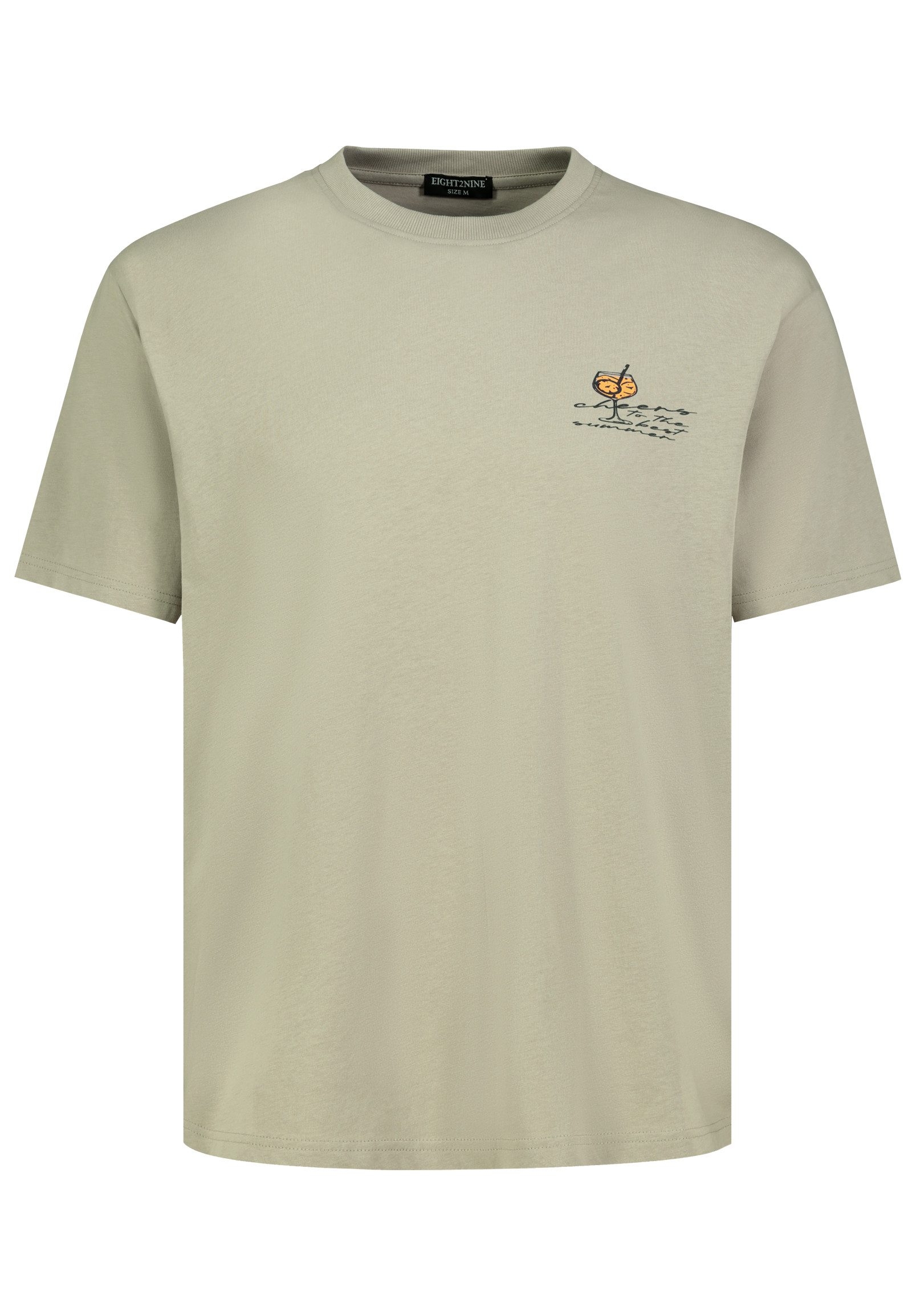 Eight2Nine T-Shirt Herren T-Shirt mit Backprint Relaxed-Fit Shirt, großes Motiv hinten, kleiner Print vorne