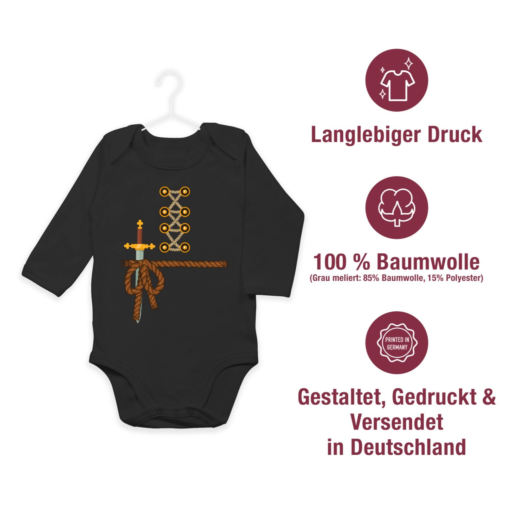Shirtracer Shirtbody Ritter Kostüm Tapferer Fasching Karneval - Fasching geschl & Zum Ritter 1 Mittelalter Schwarz Ritter