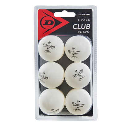 Dunlop Tischtennisball 40+ CLUB CHAMP 6 BALL WEIß WHITE