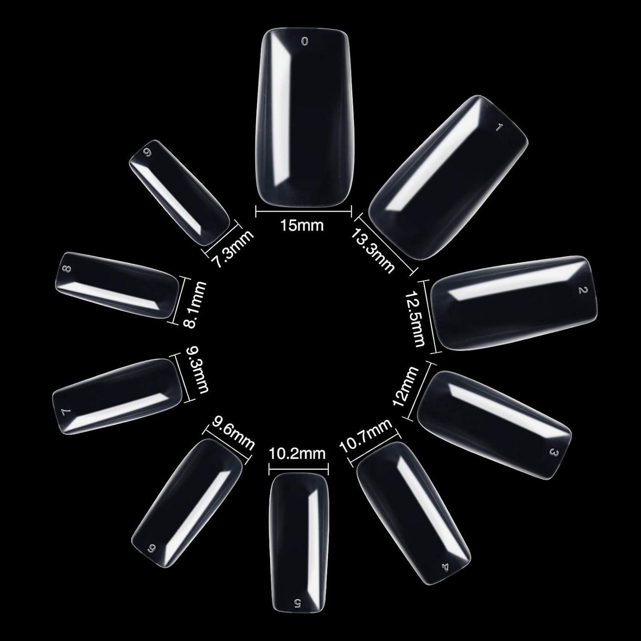 FELIXLEO Lichthärtungsgerät 500 Stück Acryl Nageltips Transparent Künstliche Fingernägel Fake, 1-tlg.