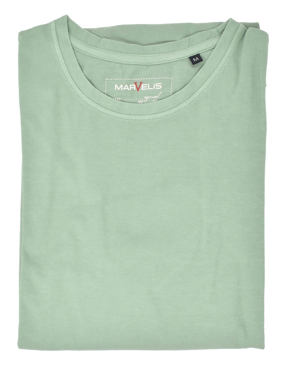 MARVELIS T-Shirt Hellgrün - Fit Casual - - Rundhals Einfarbig T-Shirt -