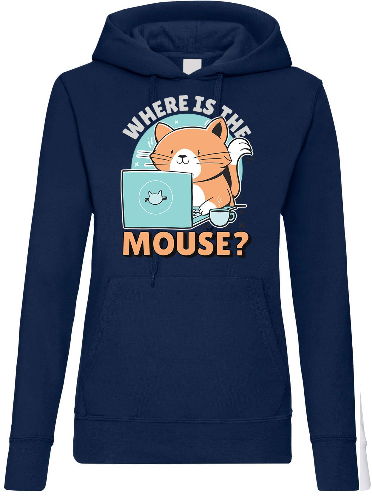 Kapuzenpullover Where Is The Mouse? Damen Hoodie Pullover