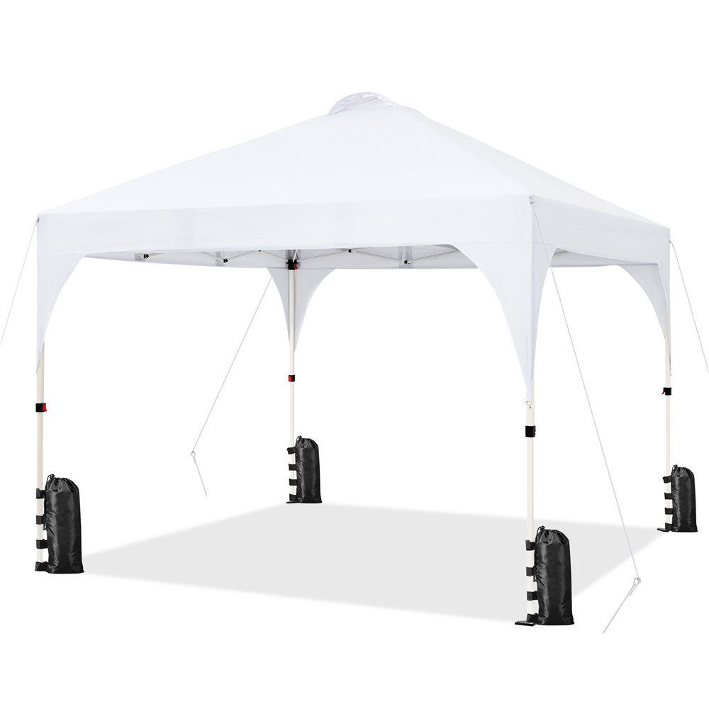 Yaheetech Faltpavillon Großzügiges Campingzelt mit einer Tragetasche 2,4x2,4m / 3x3m, mit 0 Seitenteilen, Gartenpavillon höhenverstellbar für Garten/Hof/Park/Markt