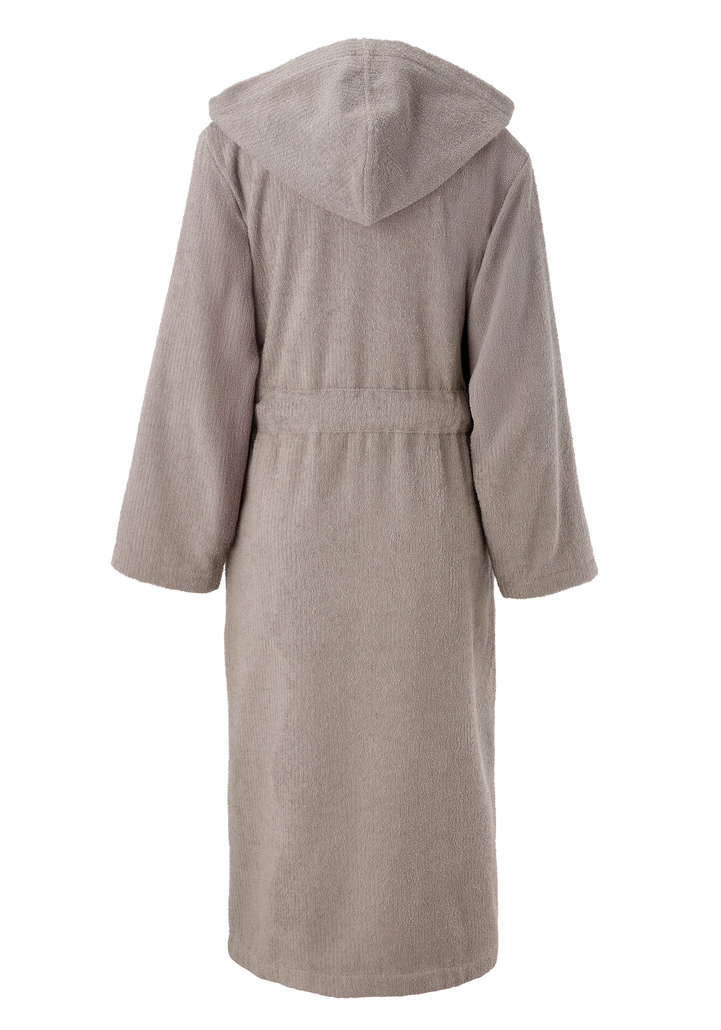 OTTO home Unisex-Bademantel Riva, für Damen & Herren, Standard & Premium Qualität, Langform, Walkfrottee, Kapuze, Gürtel, 100 % Baumwolle, Reise, Hotel, Sauna,  – Bild 5 von 5