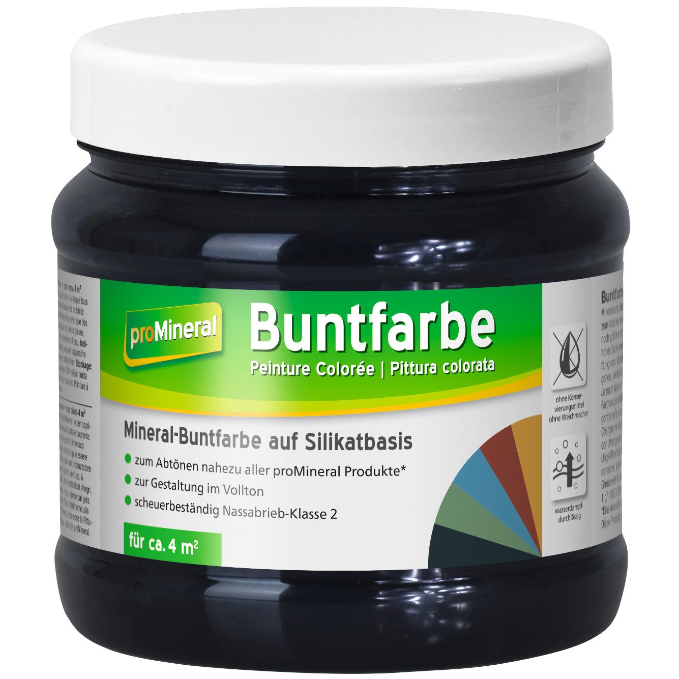 proMineral Vollton- und Abtönfarbe proMineral Buntfarbe Natürliche Nacht #14 750ml, hohe Farbbrillanz, sehr gutes Mischverhalten, konservierungsmittelfrei