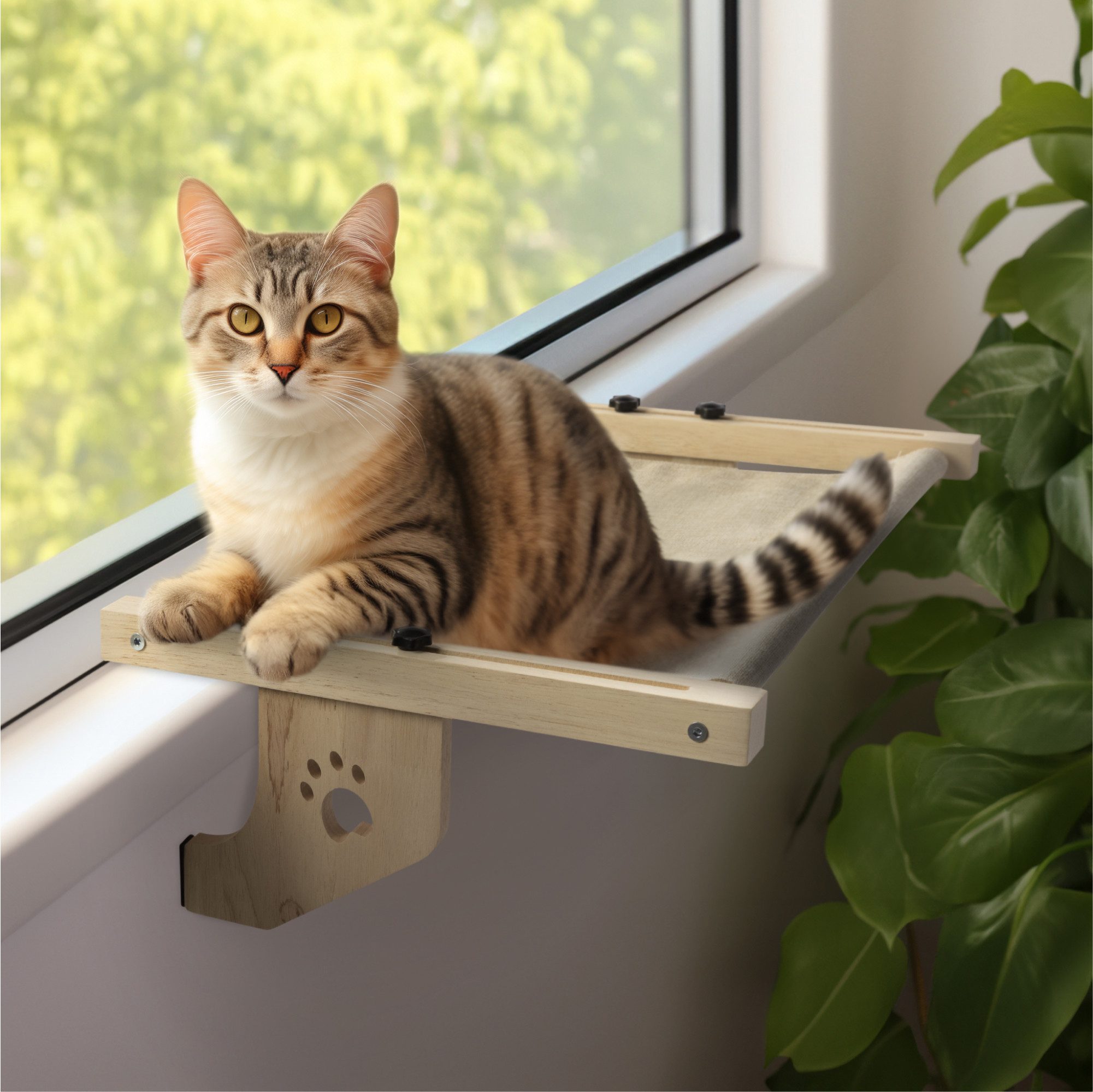 Navaris Kratzbaum Katzen Hängematte für Fensterbank - Liegematte Katzenbett günstig online kaufen