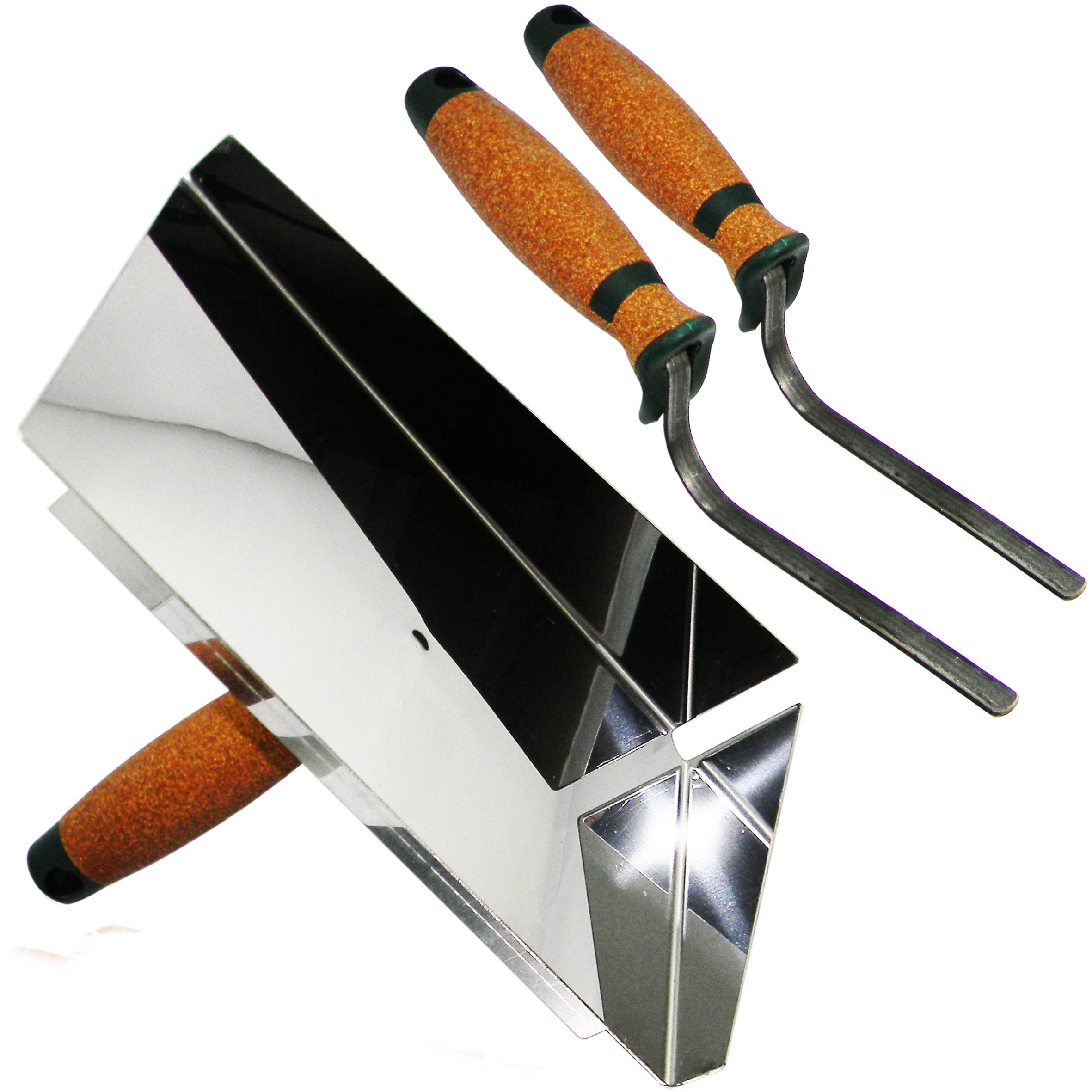 ConToo Fugenspachtel Fugblech Edelstahl 245x155mm + Fugenkelle 8,10mm KORKGRIFF CT04