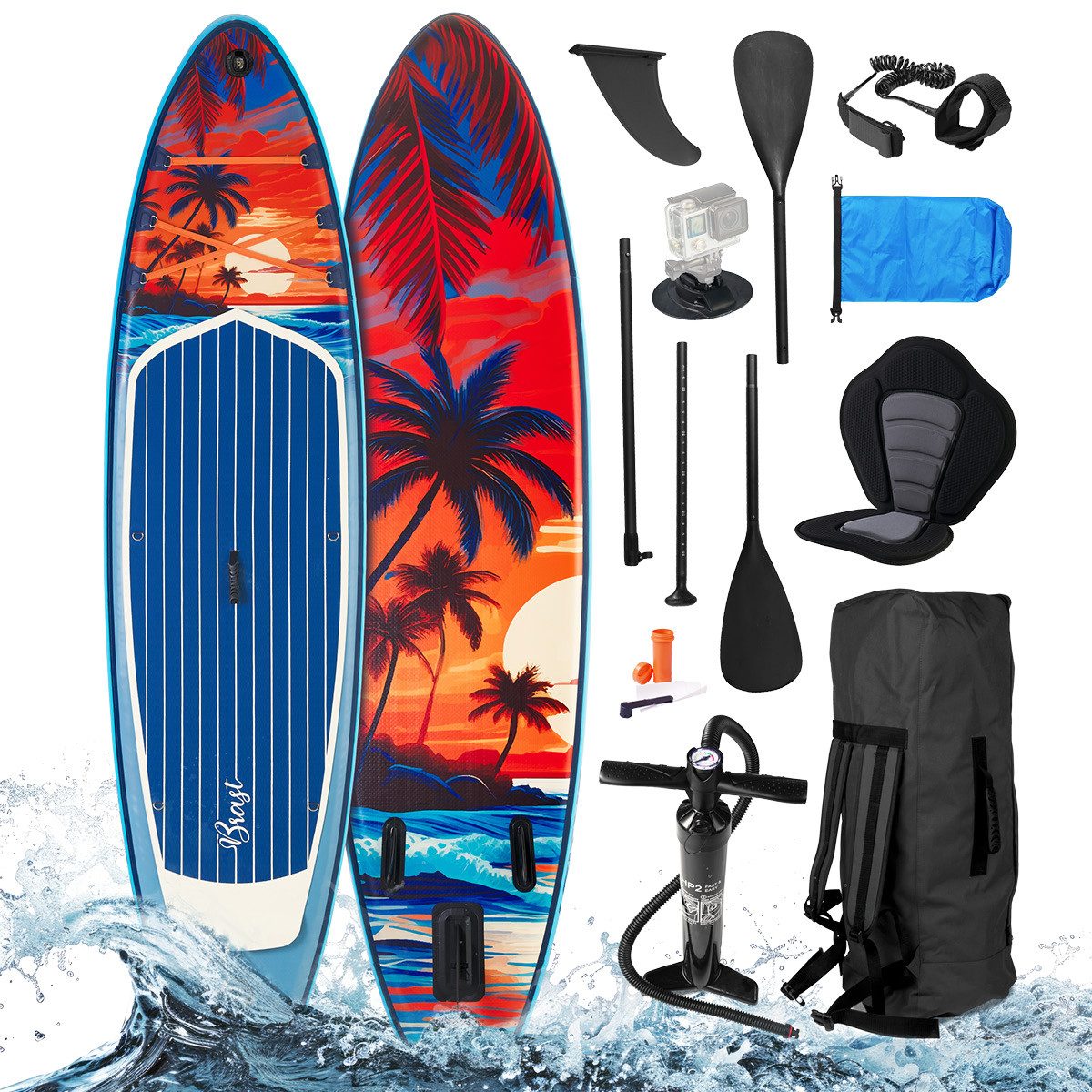SUP-Board Tropic Aufblasbares Stand up Paddle Set - 320x81x15cm