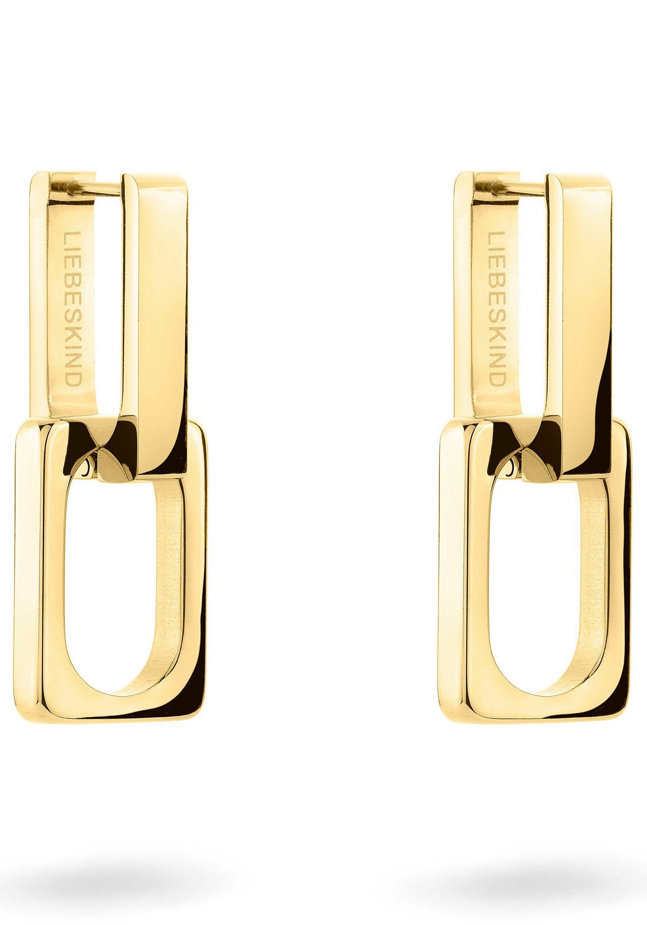 Liebeskind Berlin Paar Creolen Schmuck Geschenk Edelstahl Ohrringe Mini Link, LJ-1469-E-25, Einhänger abnehmbar