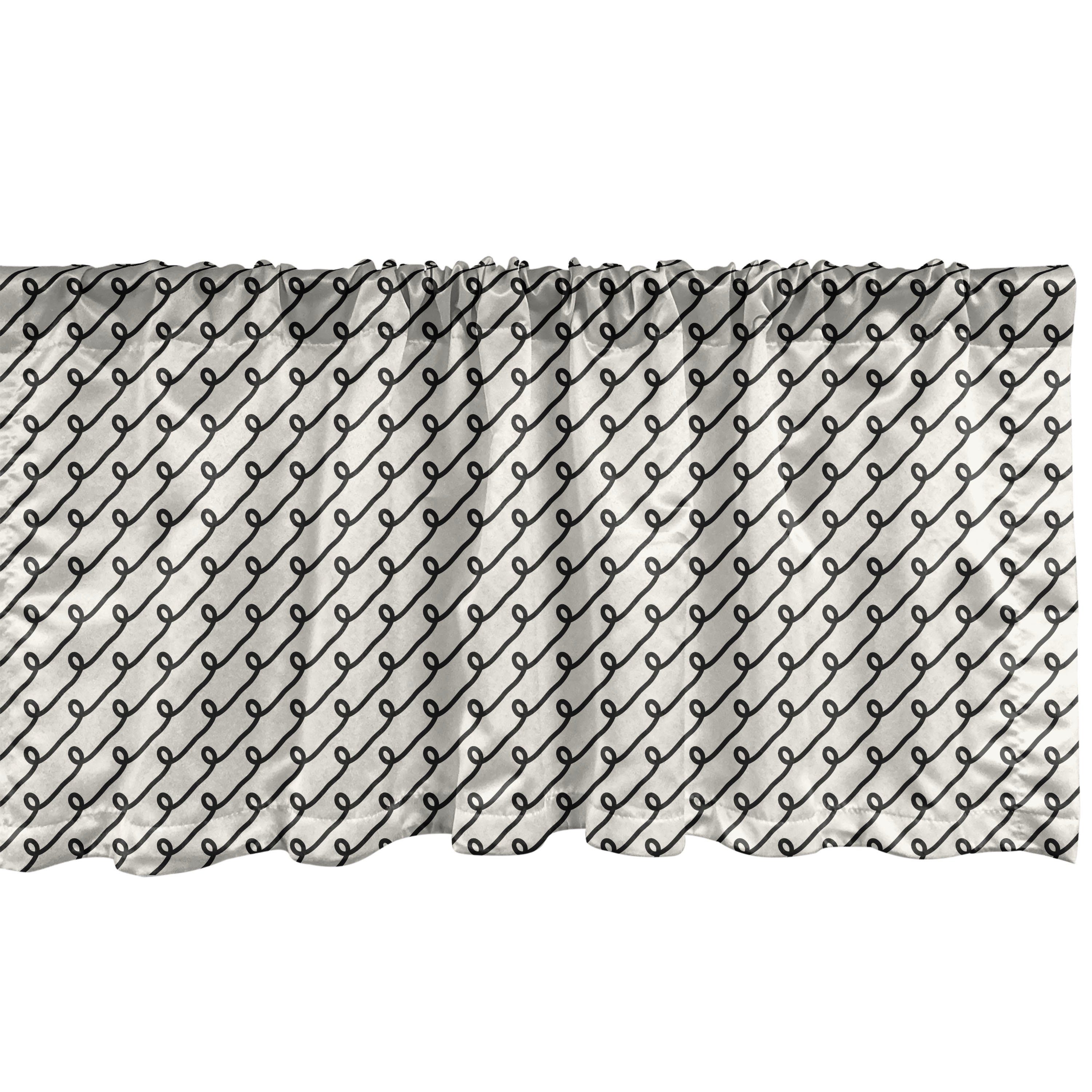 Scheibengardine Vorhang Volant für Basic Diagonal Microfaser, Knoten Abstrakt Stangentasche, mit Abakuhaus, Schlafzimmer Küche Dekor und