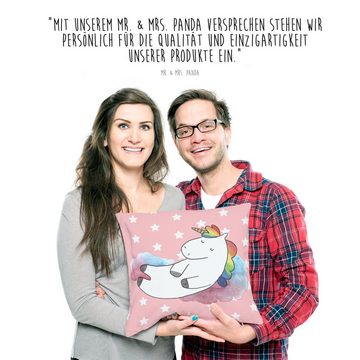 Mr. & Mrs. Panda Dekokissen Einhorn Wolke 7 - Rot Pastell - Geschenk, Einhorn Deko, Lächeln, Sof