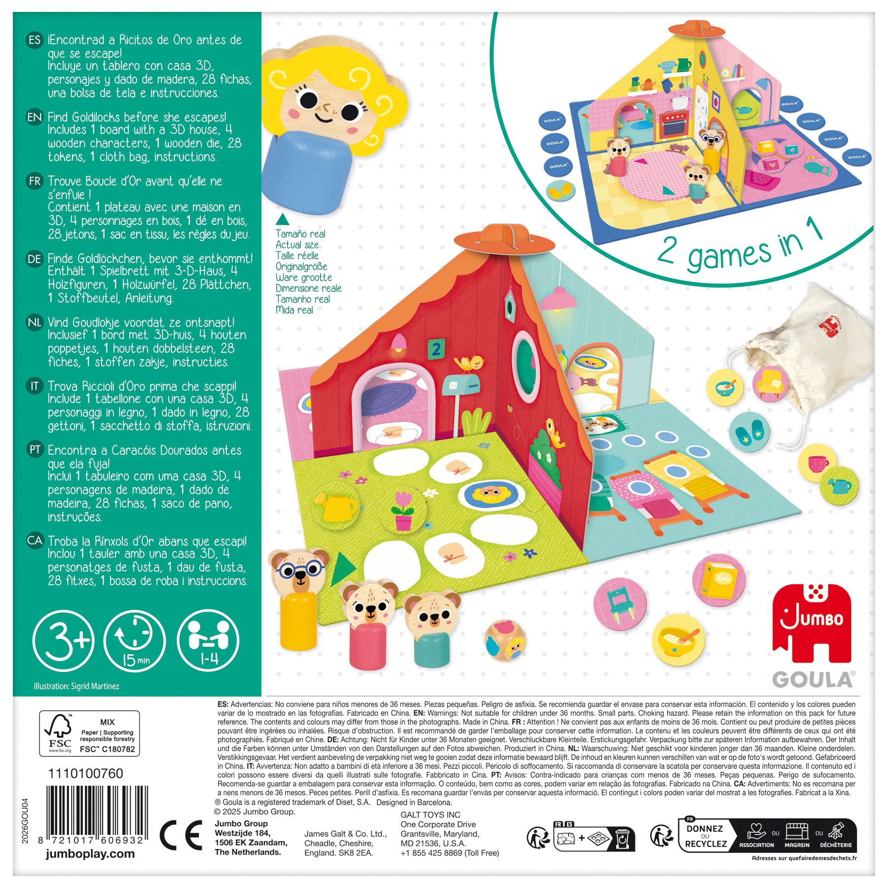 Goula Spiel GOULA - Goldlöckchen und die 3 Bären, Lernspiel