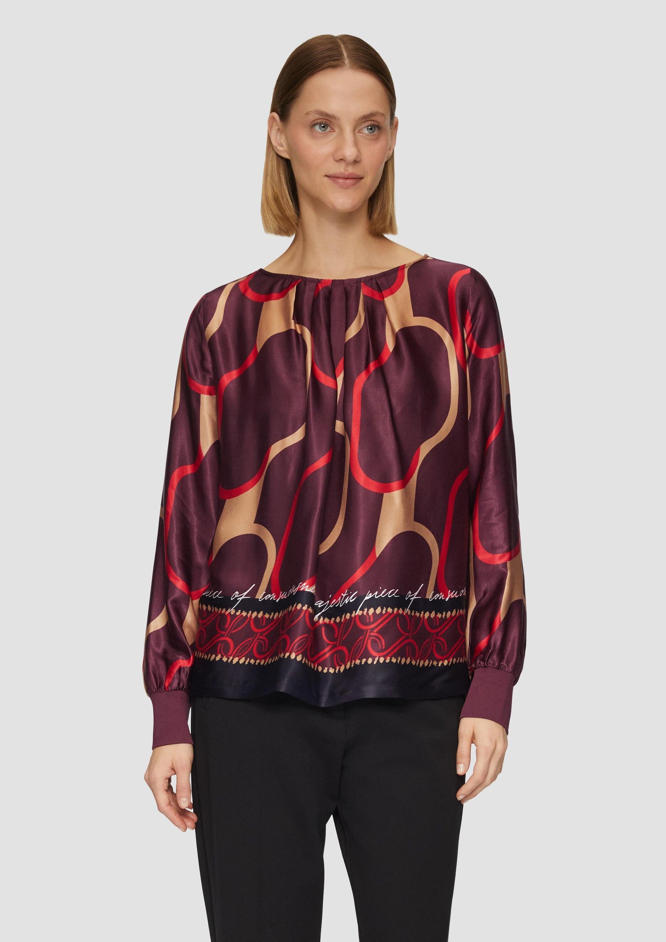 s.Oliver Langarmshirt T-Shirt Shirt im Fabricmix mit Raff-Details günstig online kaufen