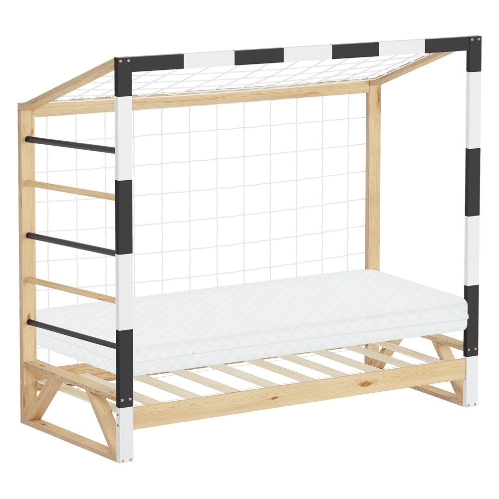 ML-DESIGN Spielbett Kinderbett Fußballtor Holzbett mit Lattenrost Kletterle günstig online kaufen