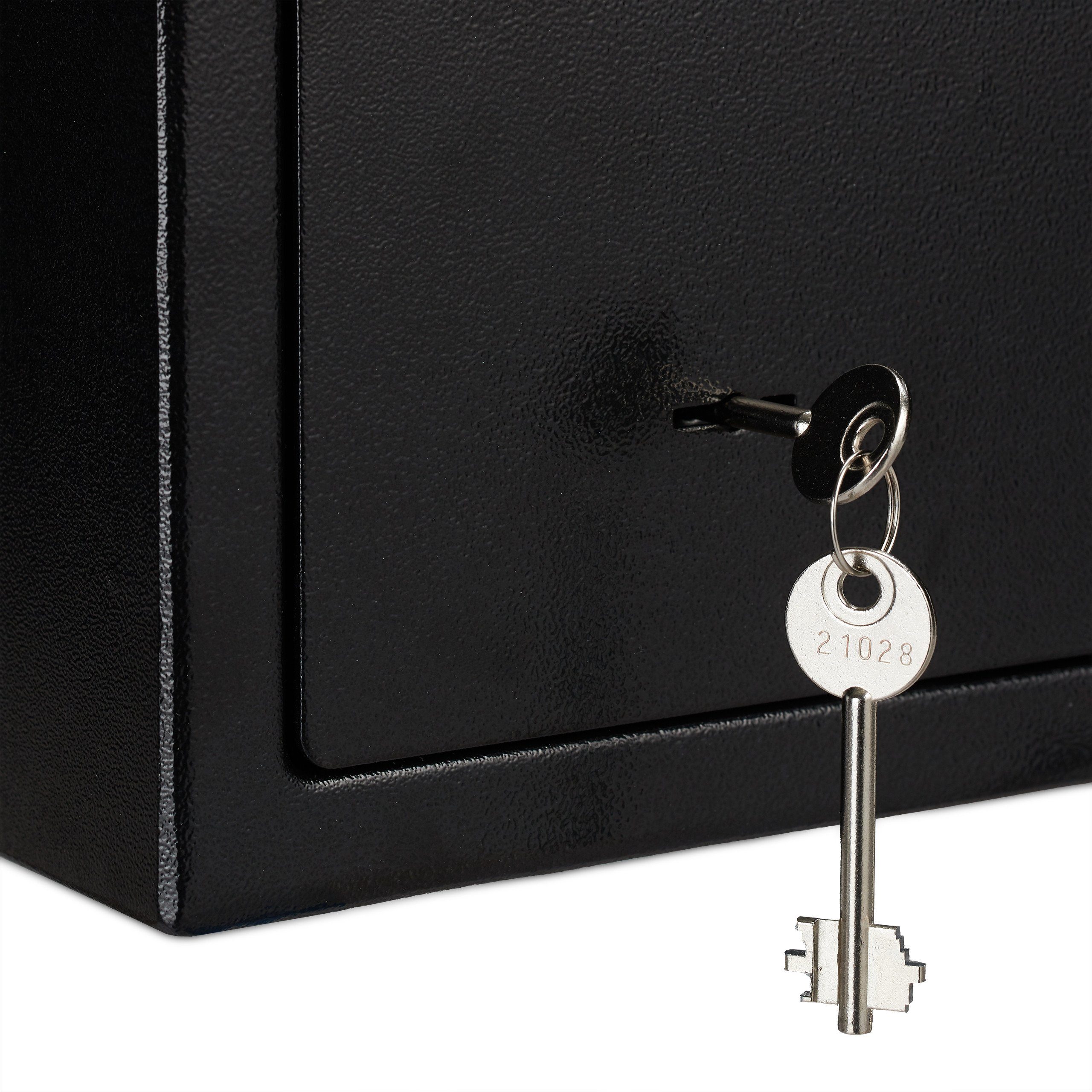 relaxdays Möbeltresor 10x Möbeltresor mit Schlüssel schwarz