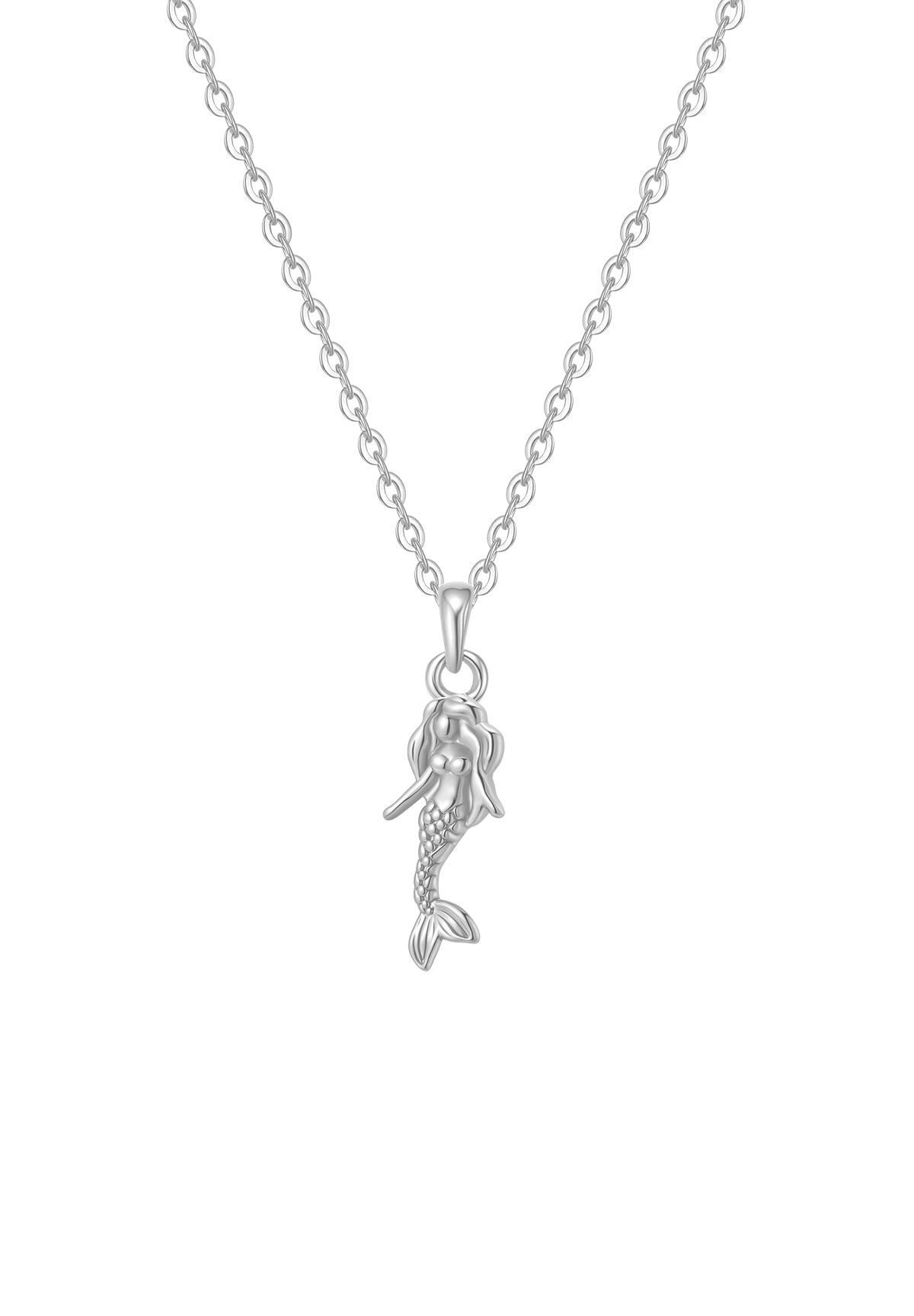 Hey Happiness Kette mit Anhänger Meerjungfrau, fein & elegant, Maritime Halskette Damen 925 Silber, 18K vergoldet