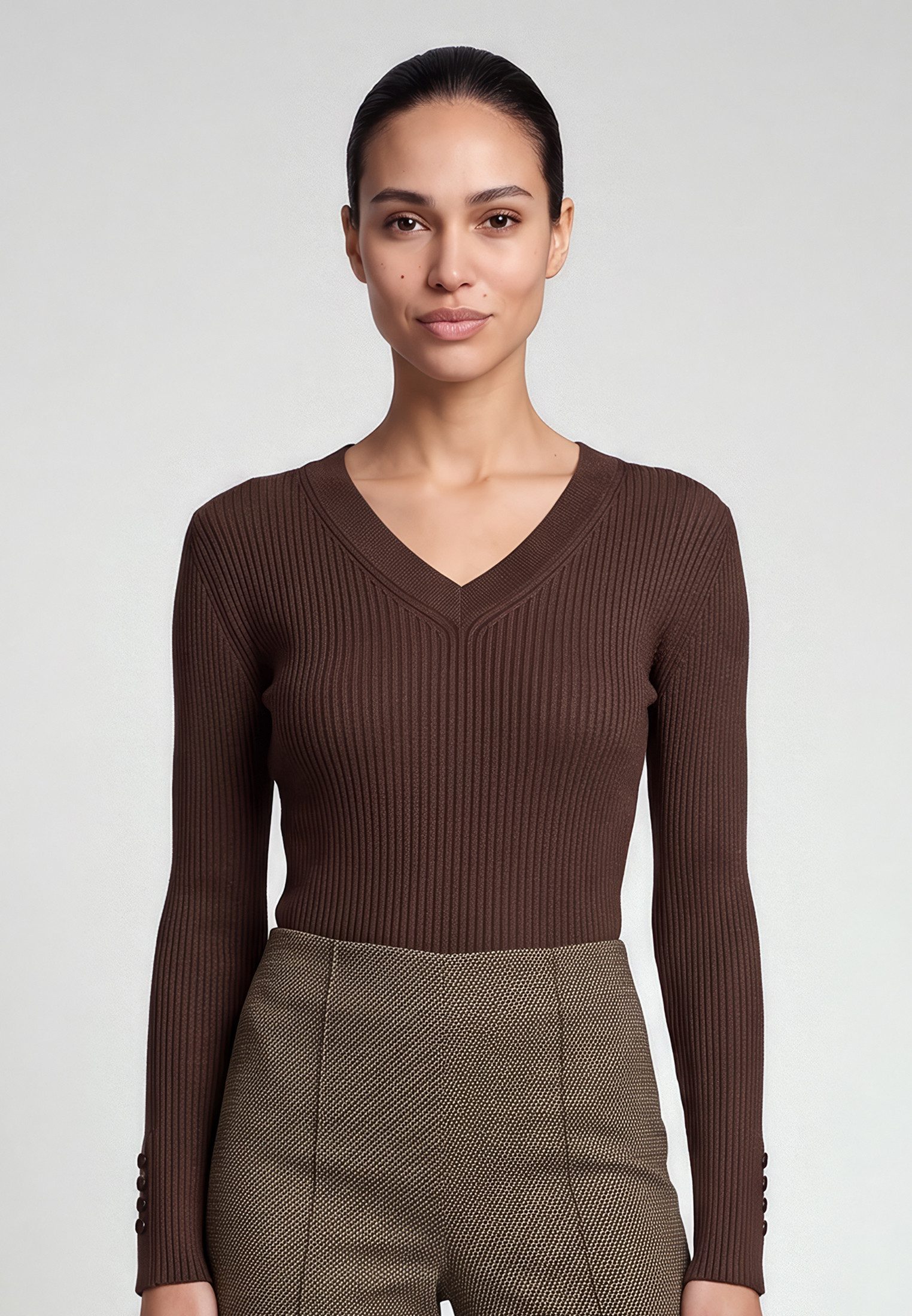 MARC AUREL Strickpullover aus Sparkling Rippe