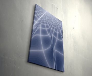 Sinus Art Leinwandbild Abstraktes Bild  geometrisches Muster in blau-grauen Tönen - Leinwandbild