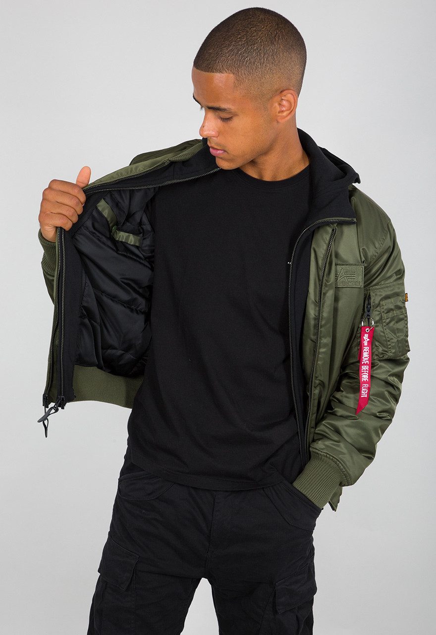 Alpha Industries Funktionsjacke Fliegerjacke MA-1 D-Tec dunkelgrün/schwarz günstig online kaufen