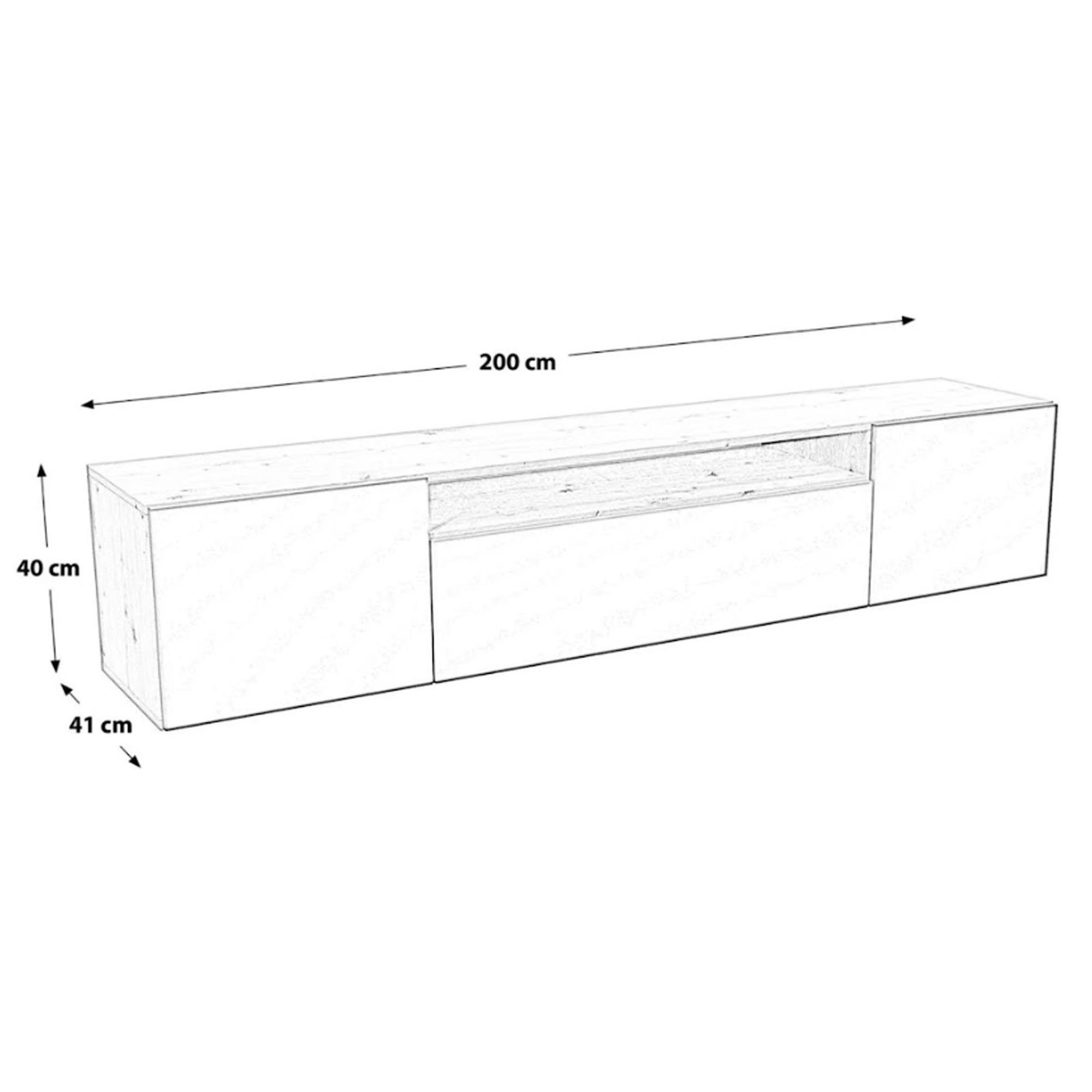 Beautysofa TV-Schrank Moderner Hängeschrank mit gefräster NEO-Front (B:200/ günstig online kaufen