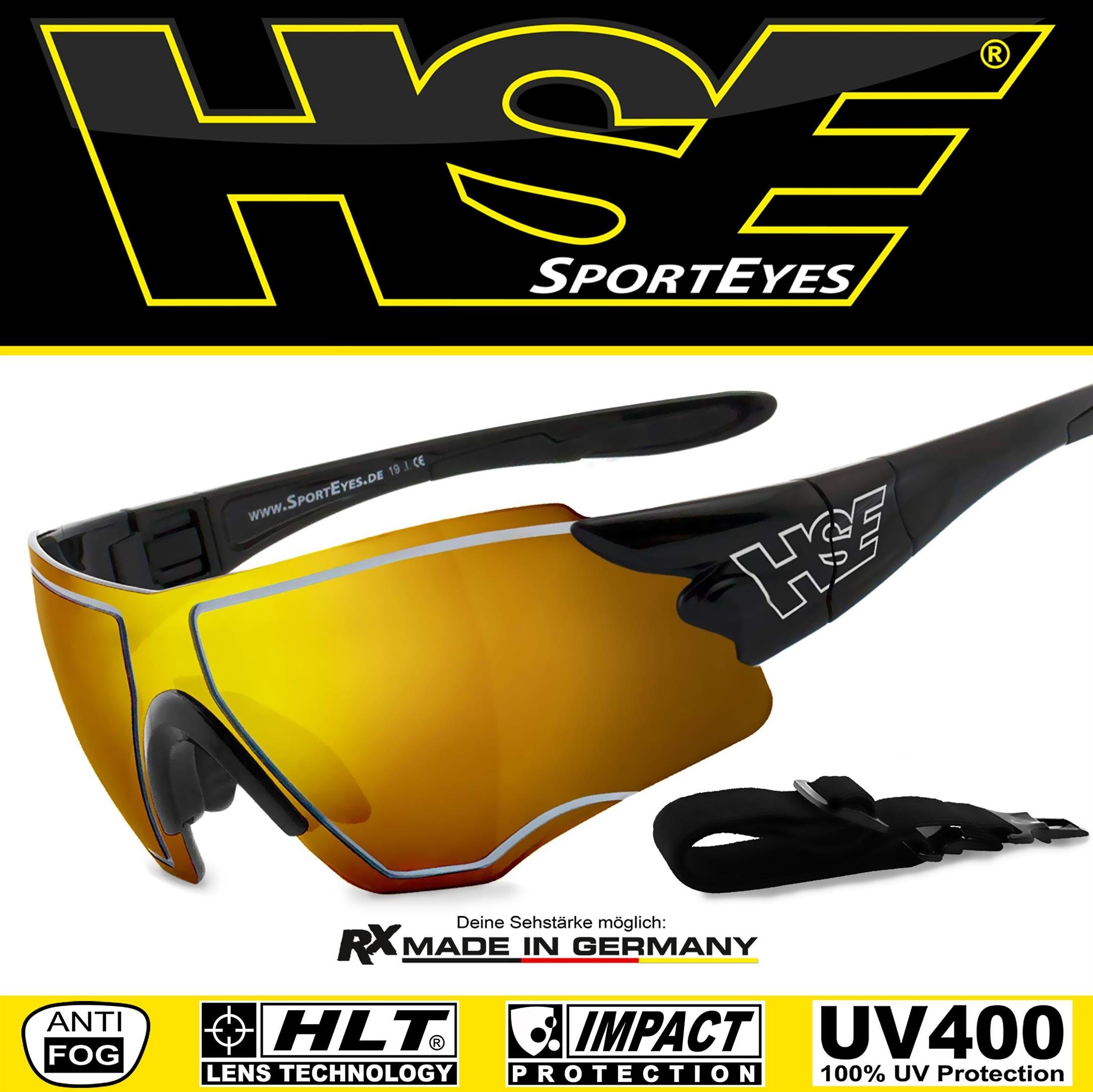 HSE - SportEyes Sportbrille SPEEDWULF, Steinschlagbeständig durch Kunststoff-Sicherheitsglas