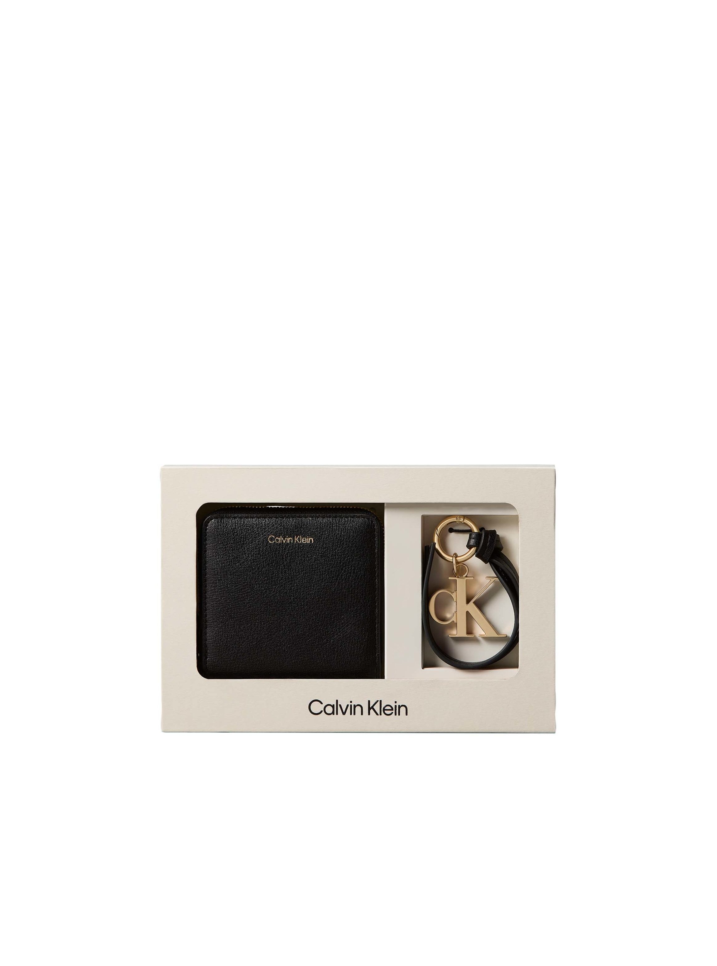 Calvin Klein Geldbörse CK WALLET + CK KEY FOB (Set, 2-tlg), Mini-Pocket: Portemonnaie mit CK-Schlüsselanhänger