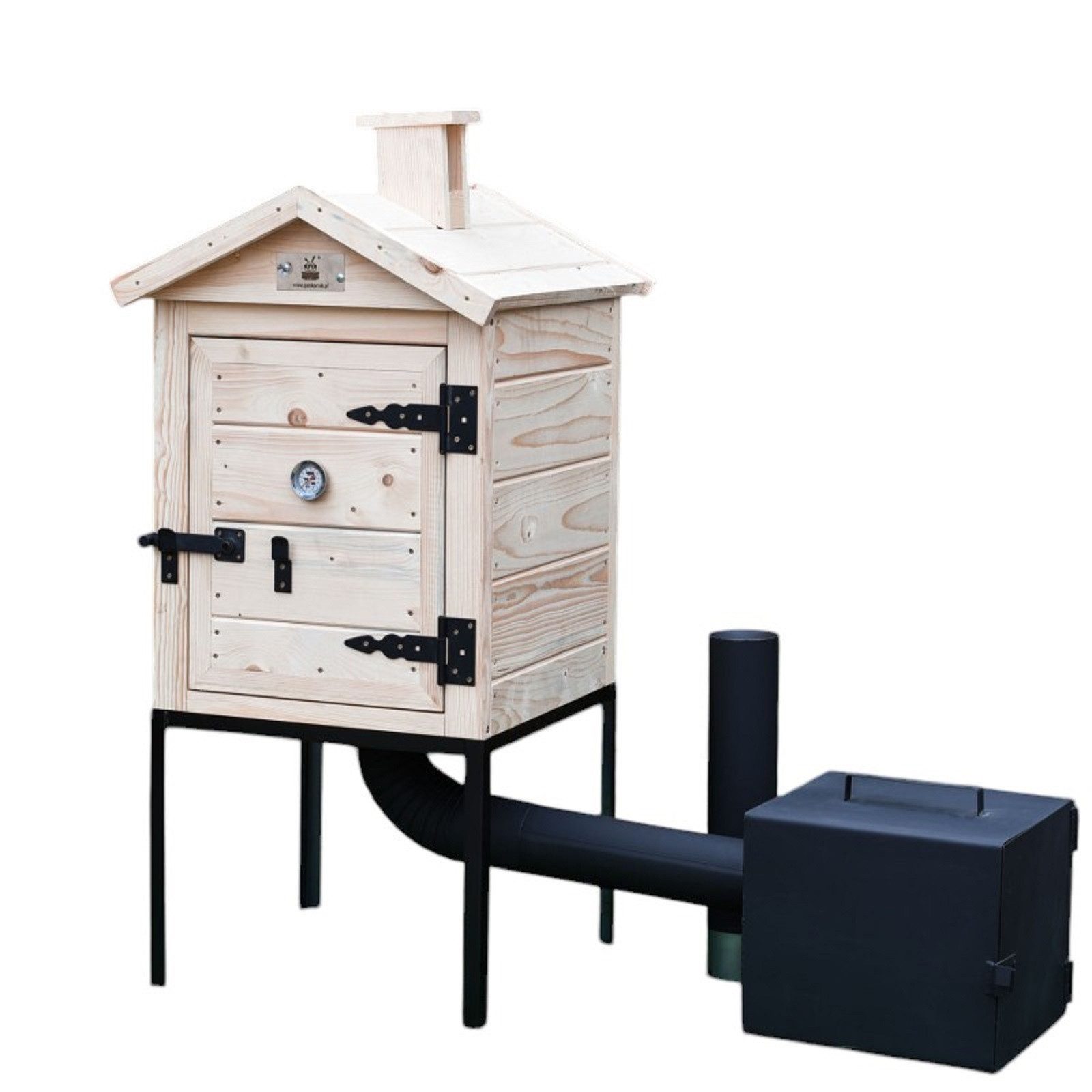 QLS Räucherofen Premium 60 cm Holz Roh, Holzräucherei Räucherkammer aus Fichte Tragbar Outdoor