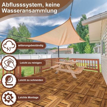 Bettizia Holzfliesen 1-10 Terrassenfliesen, 11-110 Stück, Akazien-Holz Balkonplatten - 4, 44er Set, 44 St., 30x30cm = 1qm pro Fliese, rutschfest, Stecksystem, langlebig