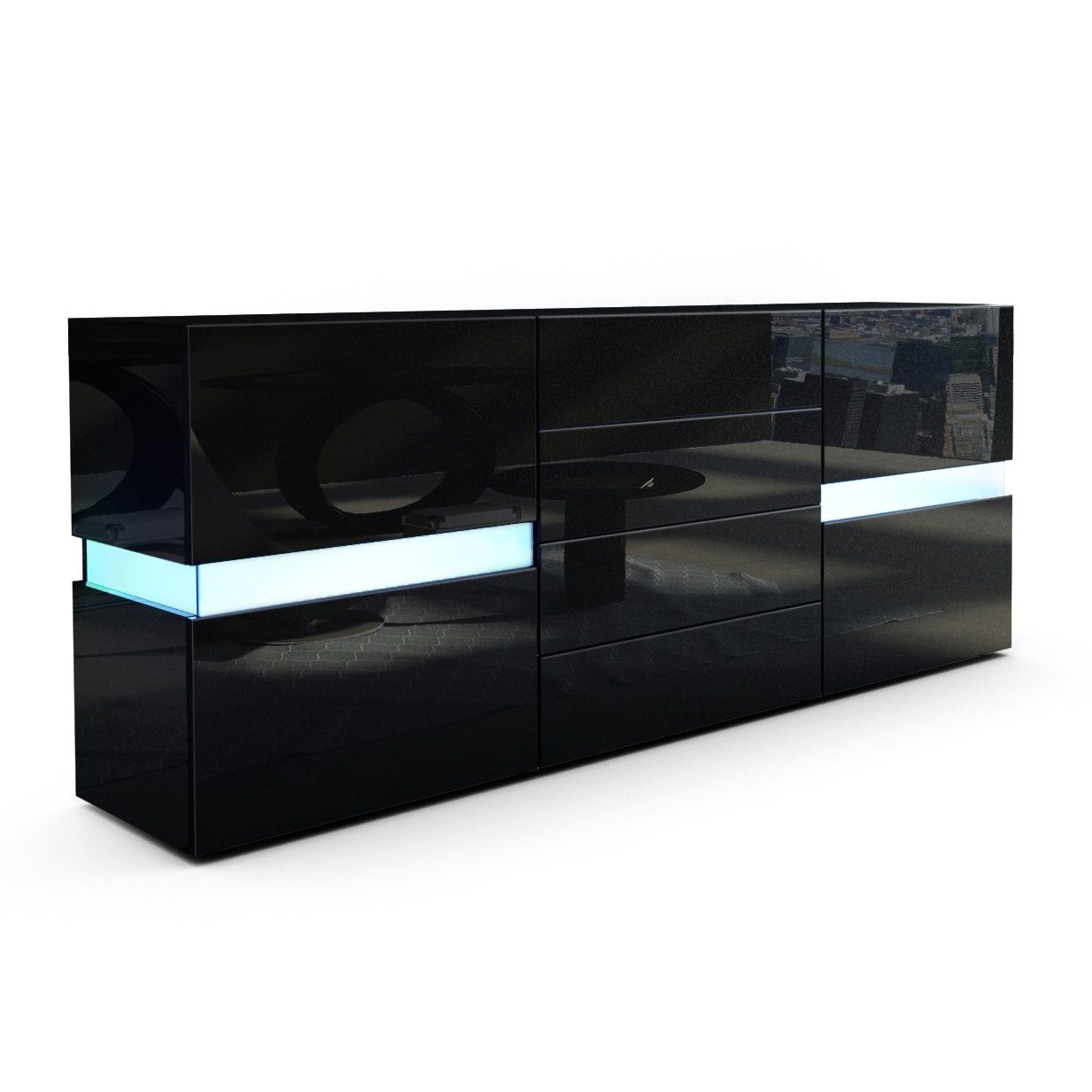 Vladon Sideboard Flow (Kommode mit Ambient Light Verglasung, mit 2 Türen un günstig online kaufen