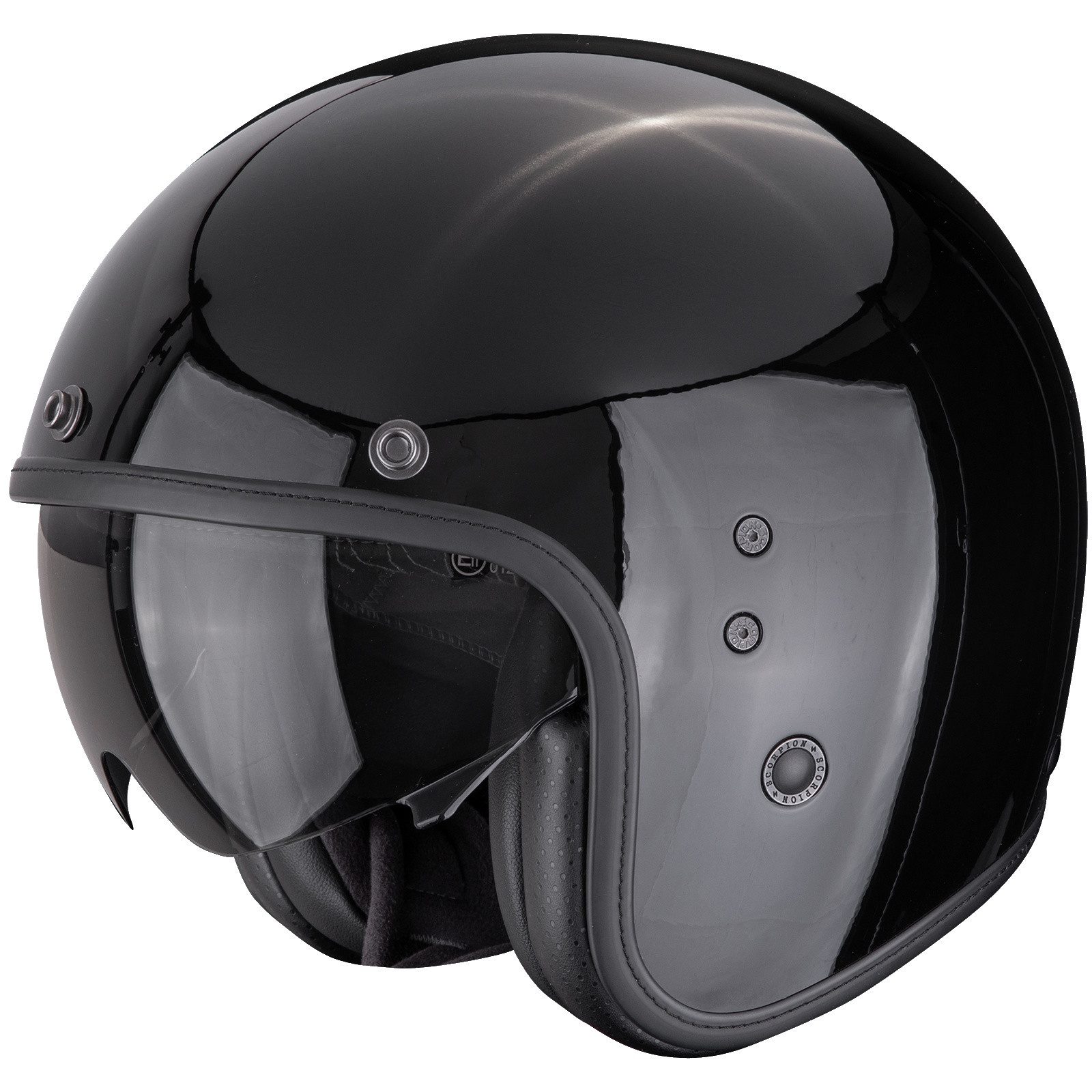 Scorpion Exo Motorradhelm Scorpion Belfast EVO Solid Jethelm Schwarz M (1er Set), jethelm für motorrad