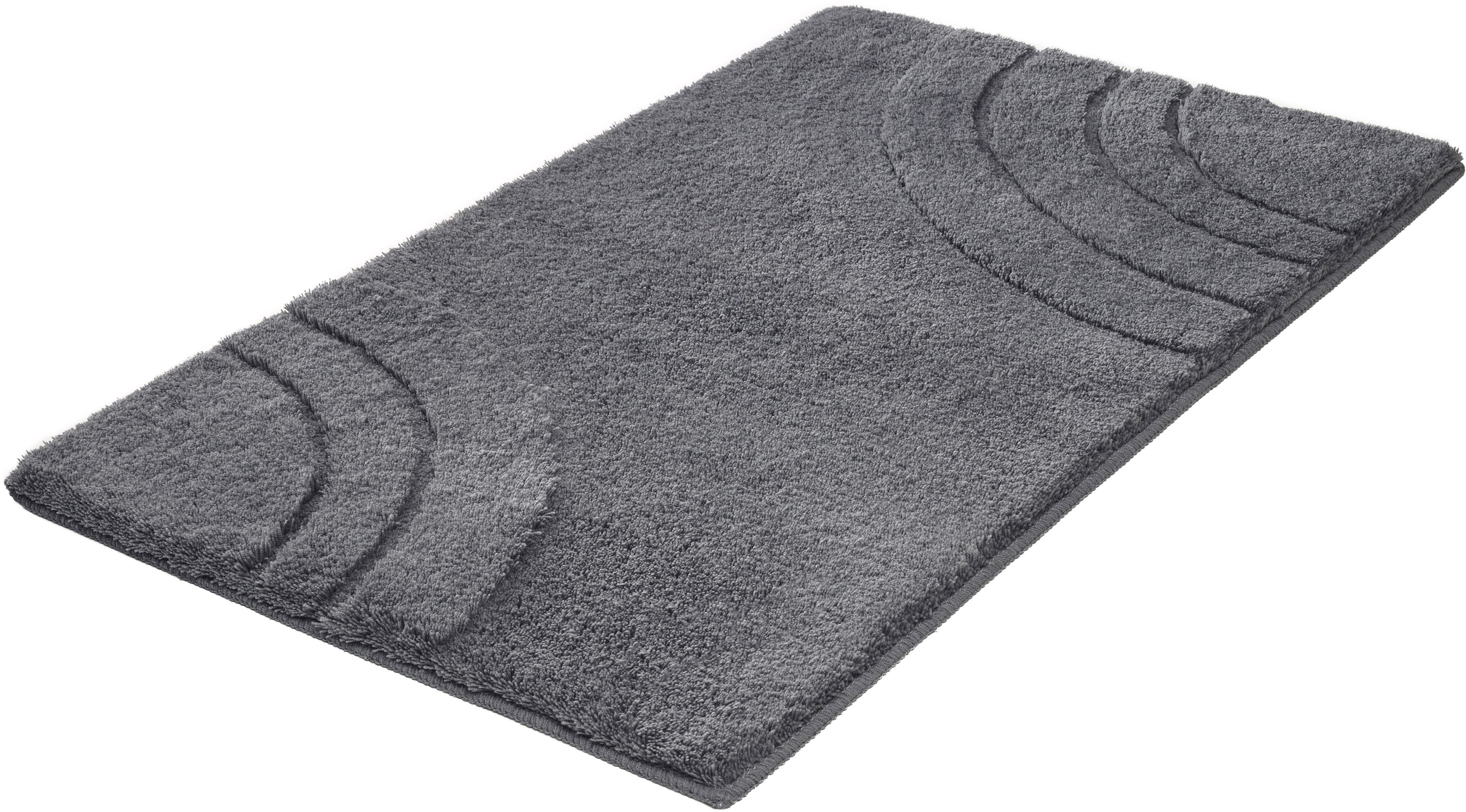 Kleine Wolke Badematte »Saturn«, Badvorleger, Badezimmer Teppich, Höhe 25 mm, rutschhemmend beschichtet, fußbodenheizungsgeeignet, Polyacryl, rechteckig, Badteppich, Uni Farben, modernes Design, Hoch-Tief Effekt