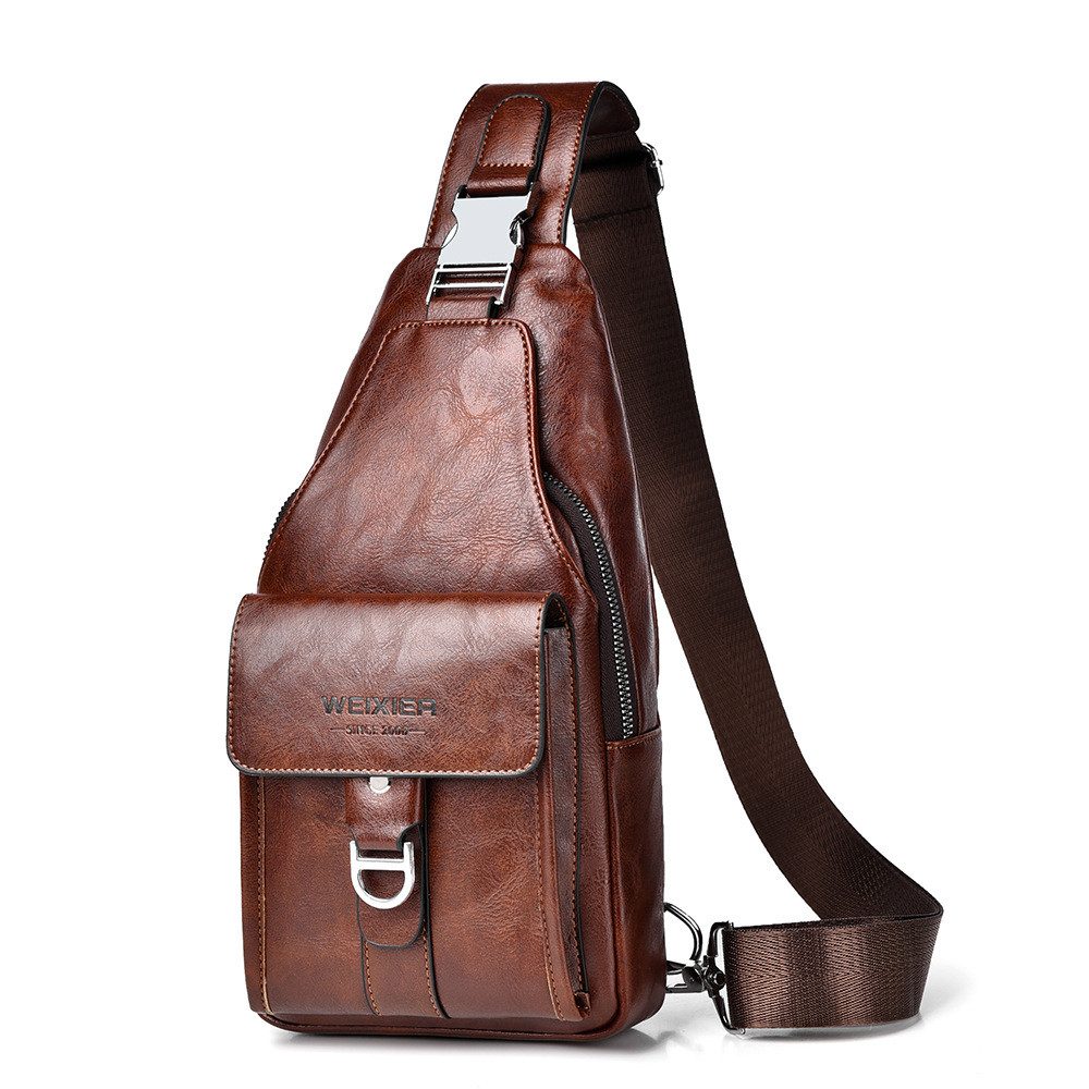 Blusmart Umhängetasche Modische Unisex-Brusttasche (Retro-Casual-Stil, Multifunktionstaschen), Verschleißfest und wasserdicht, leicht zu reisen