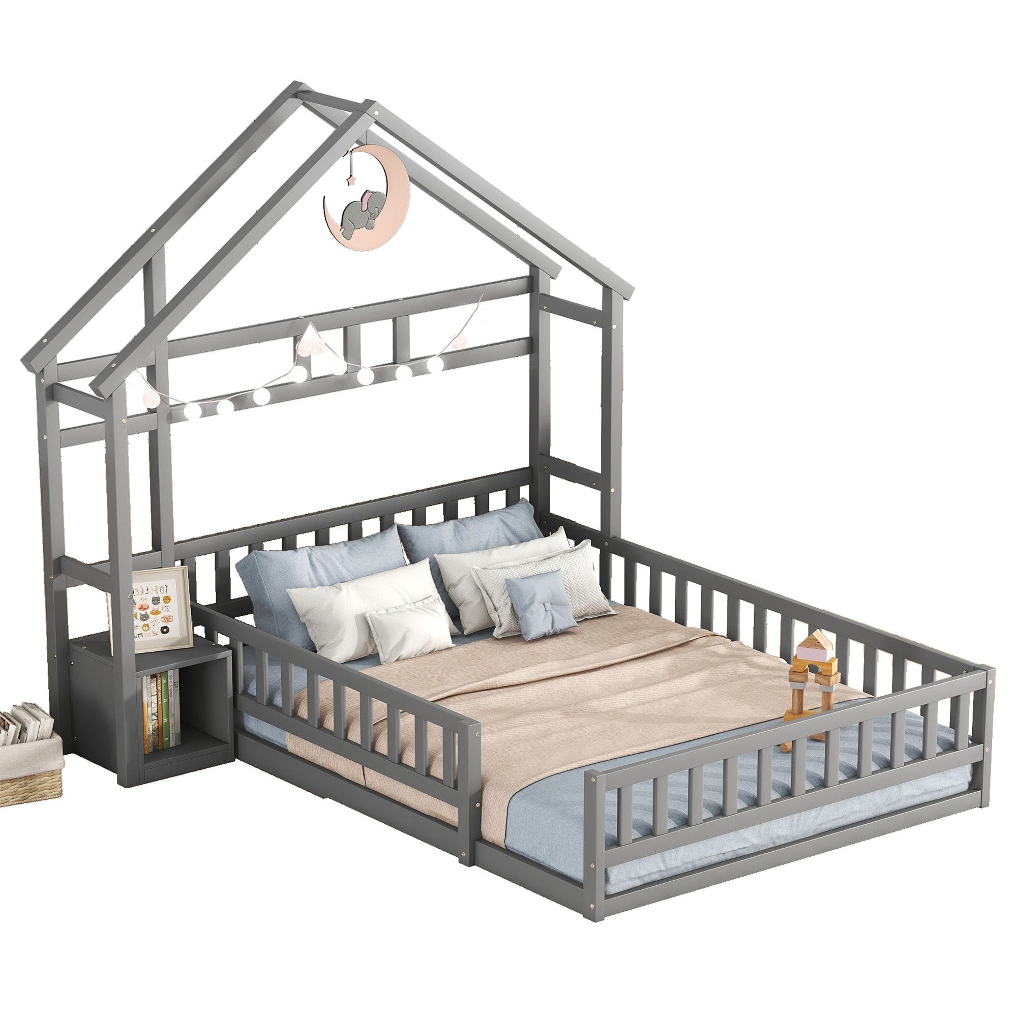 OKWISH Kinderbett Holzbett Funktionsbett Hausbetten (140x190cm günstig online kaufen