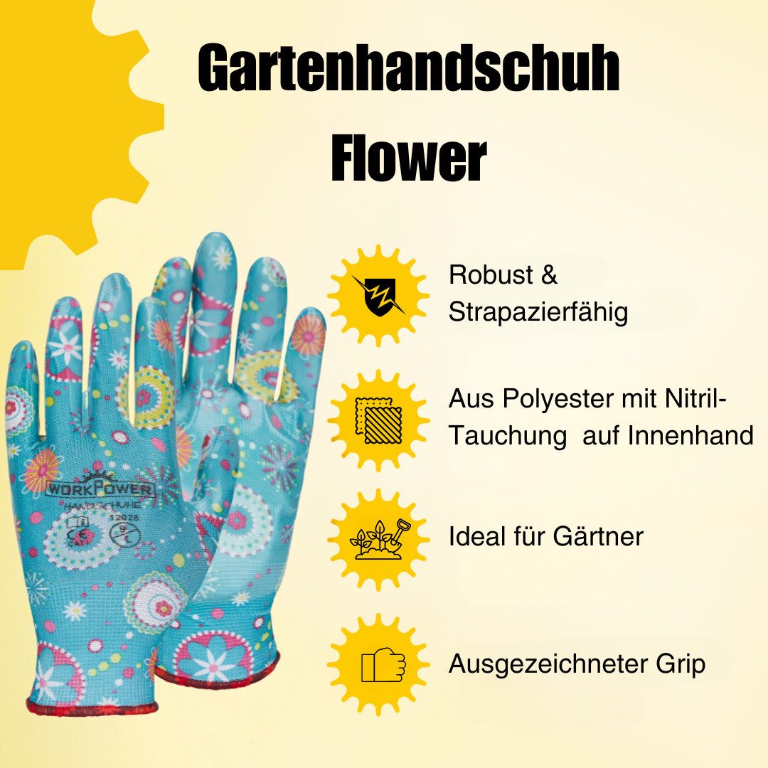 Workpower Gartenhandschuhe Flower griffsicher und rutschfest günstig online kaufen