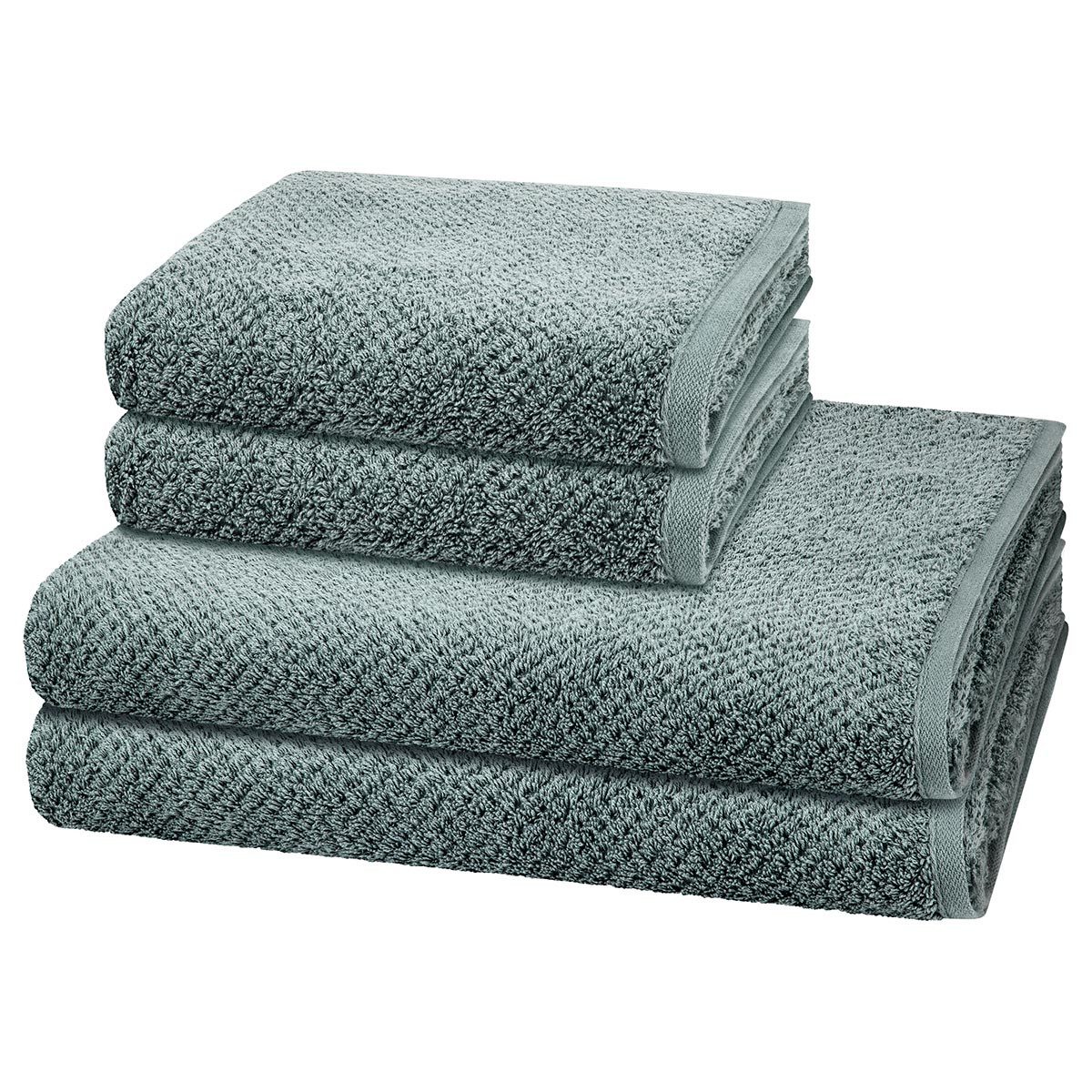 Cawö Handtuch Set Pure, Walkfrottee (Spar-Set, 4-St), 2 X Handtuch 2 X Duschtuch im Set - Baumwolle - Saugstark