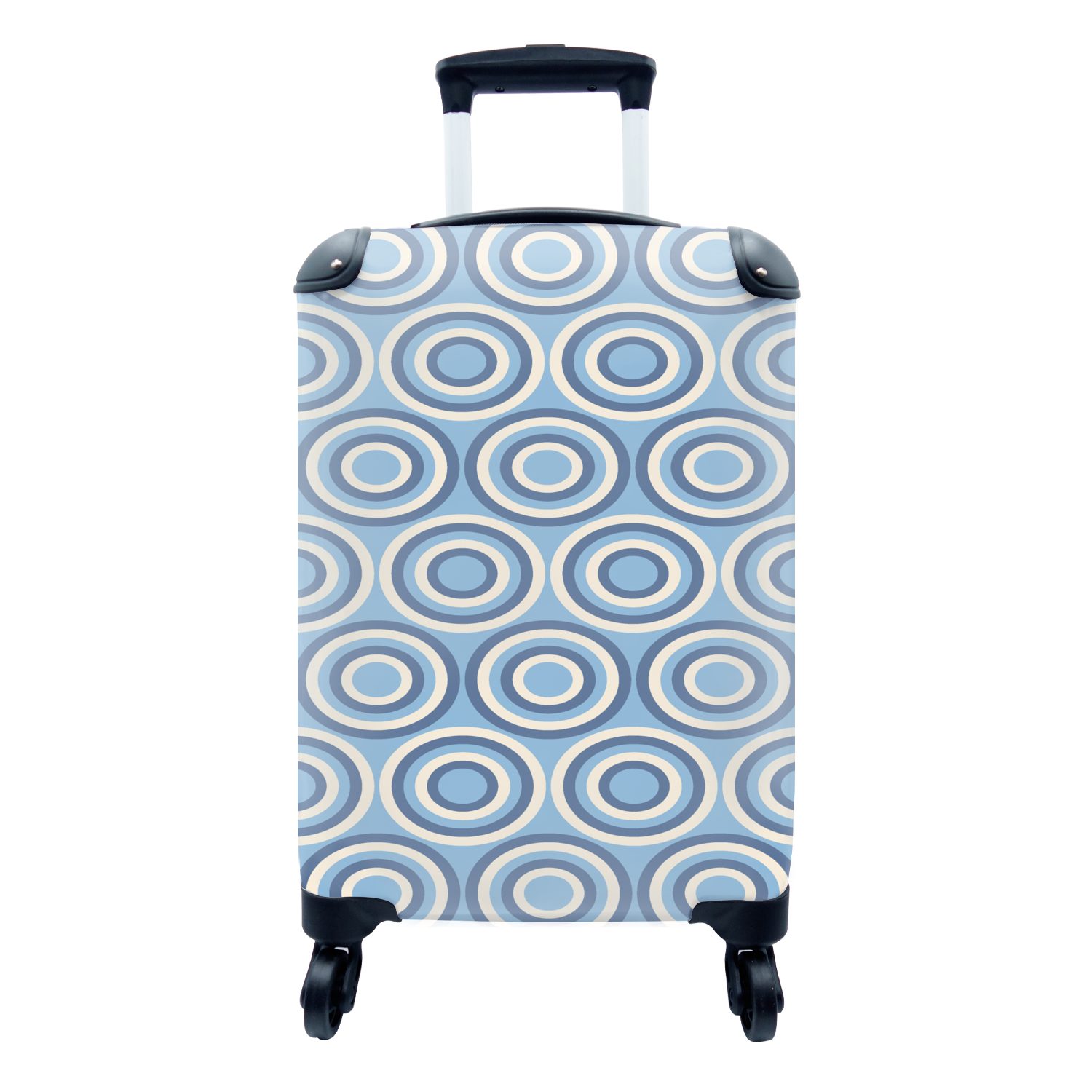 MuchoWow Handgepäckkoffer Kreis - Blau - Muster, 4 Rollen, Reisetasche mit rollen, Handgepäck für Ferien, Trolley, Reisekoffer