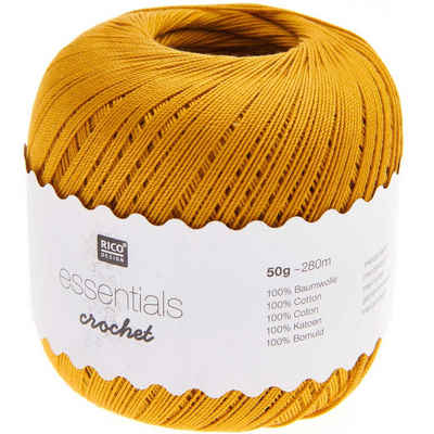 Rico Design Essentials Crochet Häkelgarn Baumwolle Stärke 10 zum Filet - Häkeln Häkelwolle, 280,00 m (Filethäkelgarn, dünnes Baumwollgarn), mercerisiert