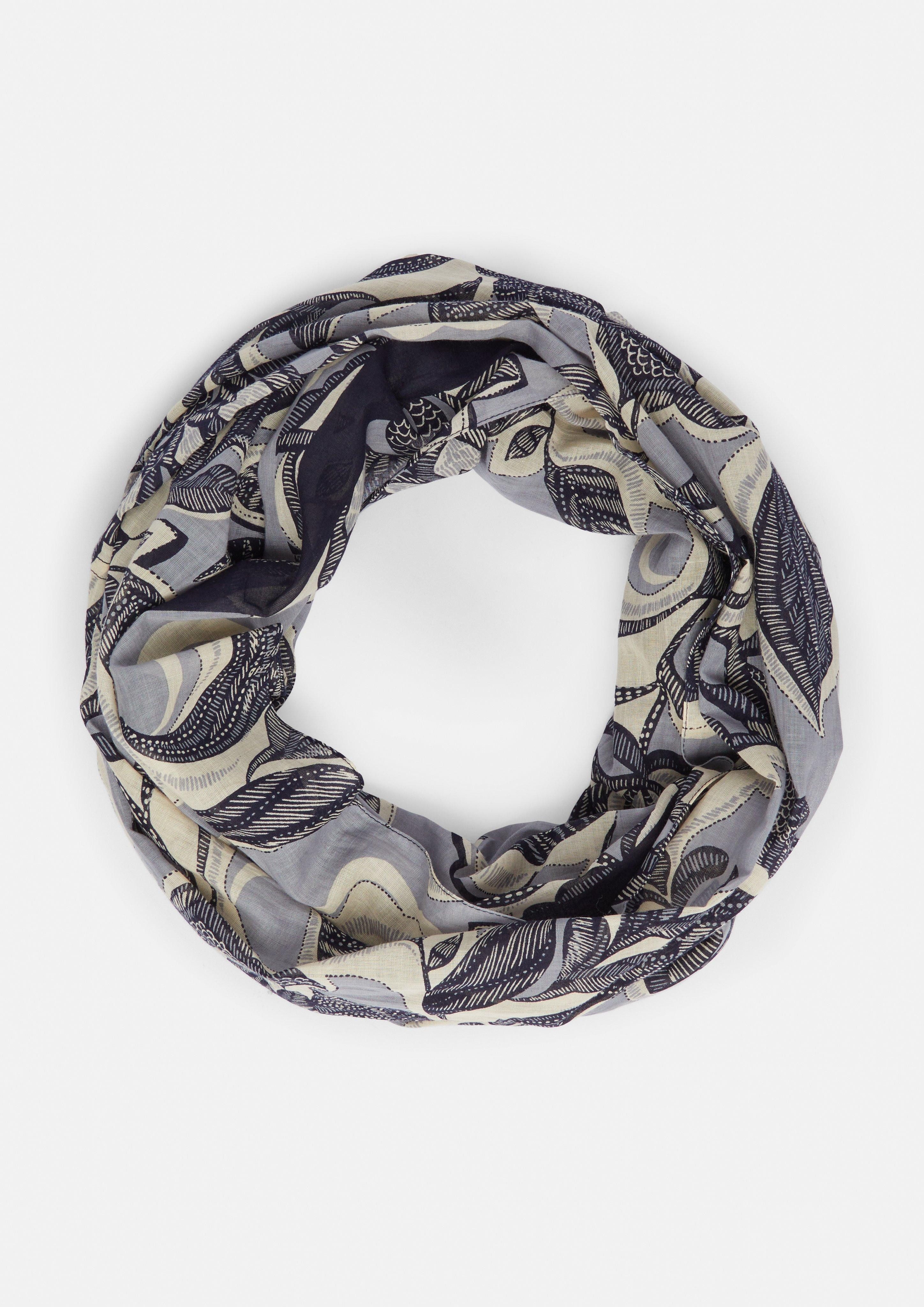 Halstuch Floral gemusterter Loopschal aus Baumwolle